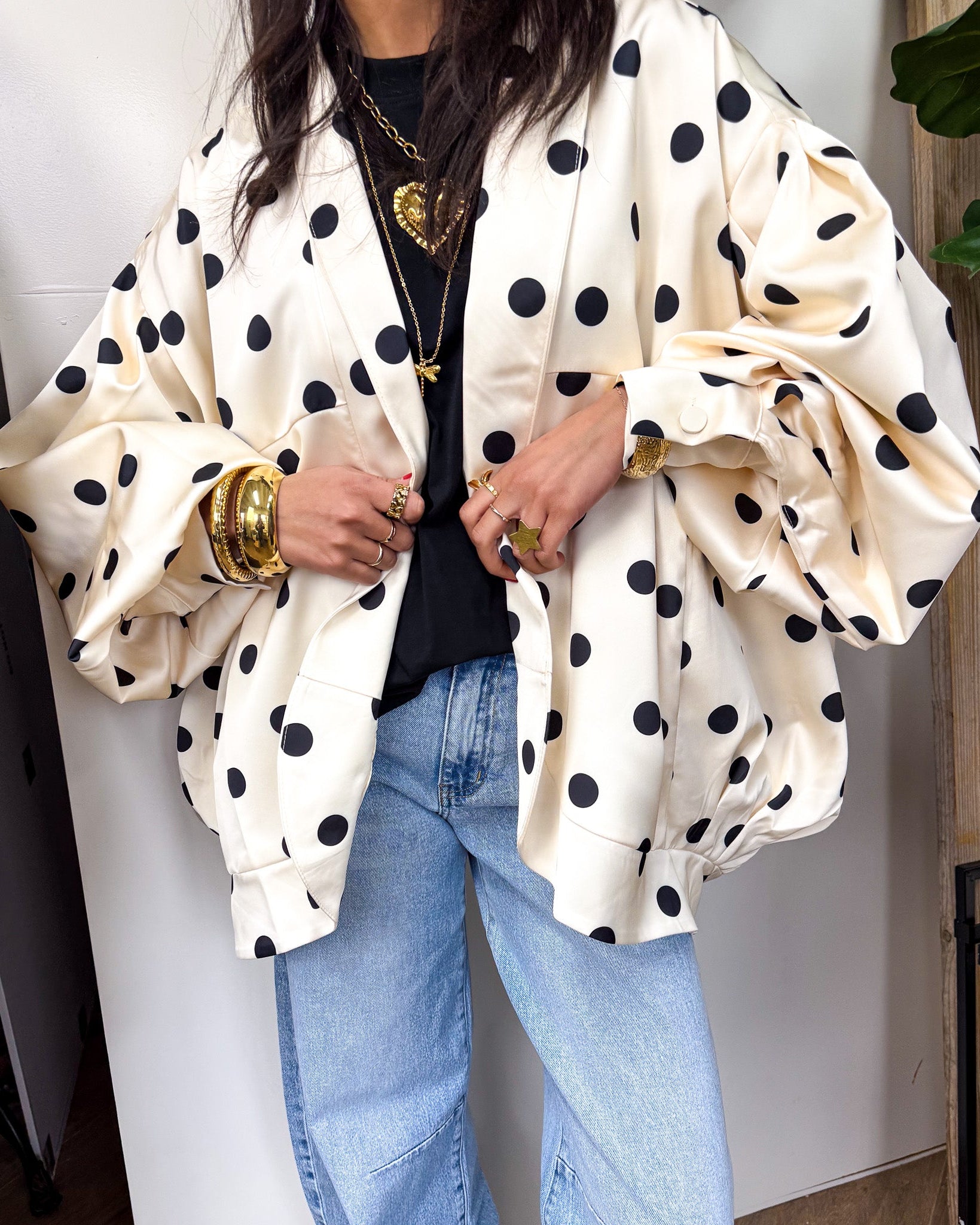 Arlo Jacket Creme Dots