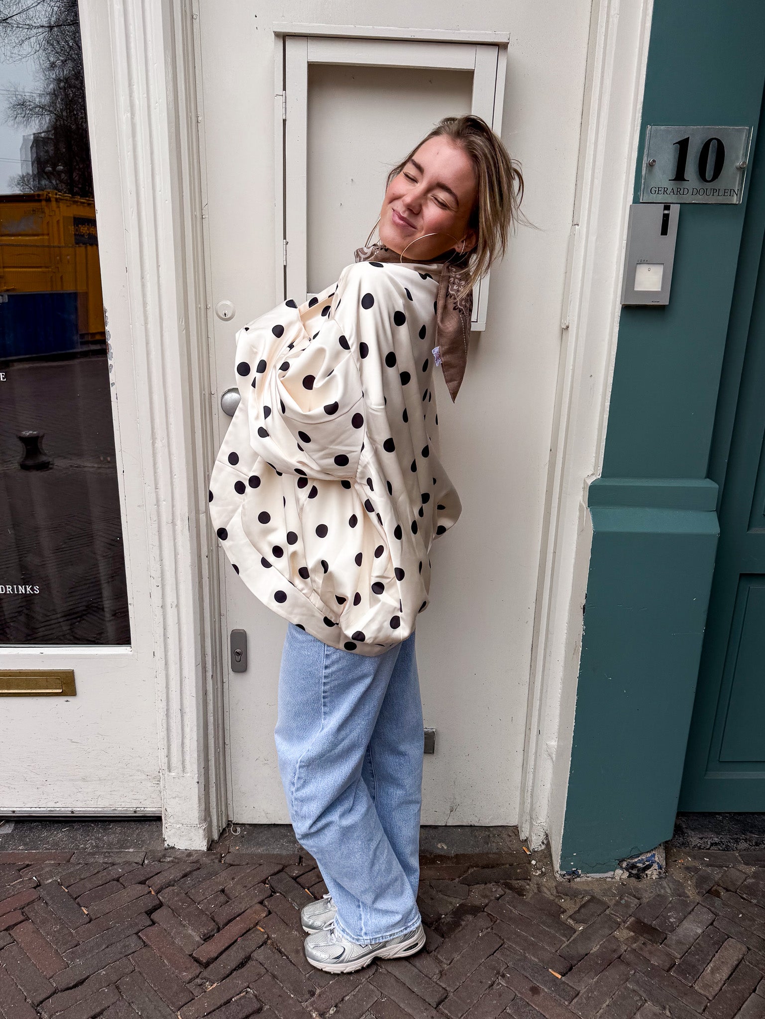 Arlo Jacket Creme Dots
