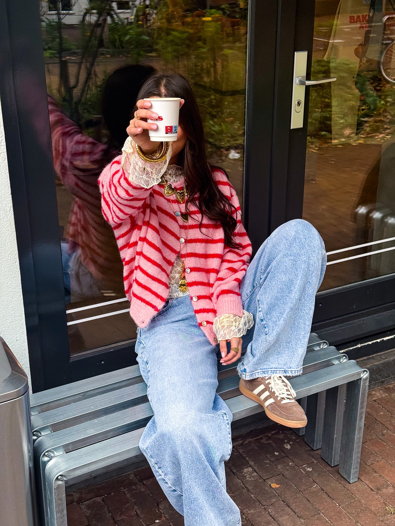 Aurora Vest Stripe Rose/Red