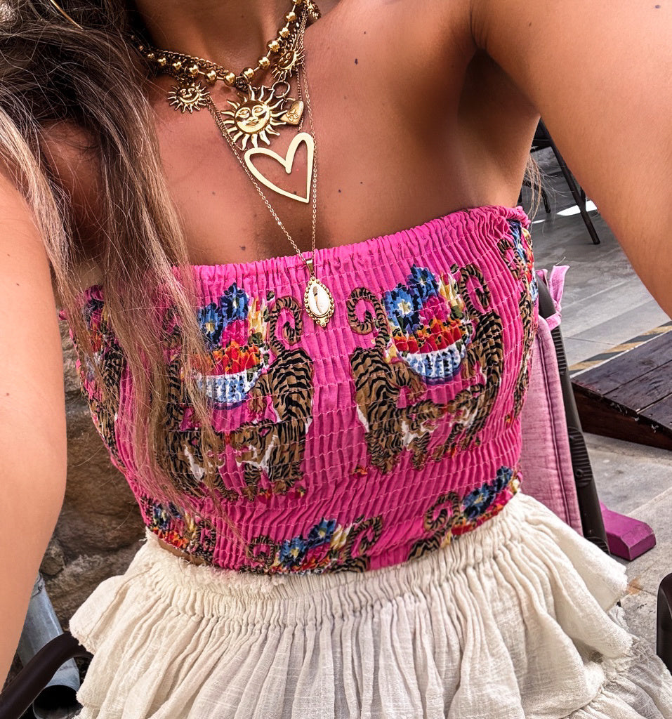 Avanti Bandeau Top Pink Tiger | Pink