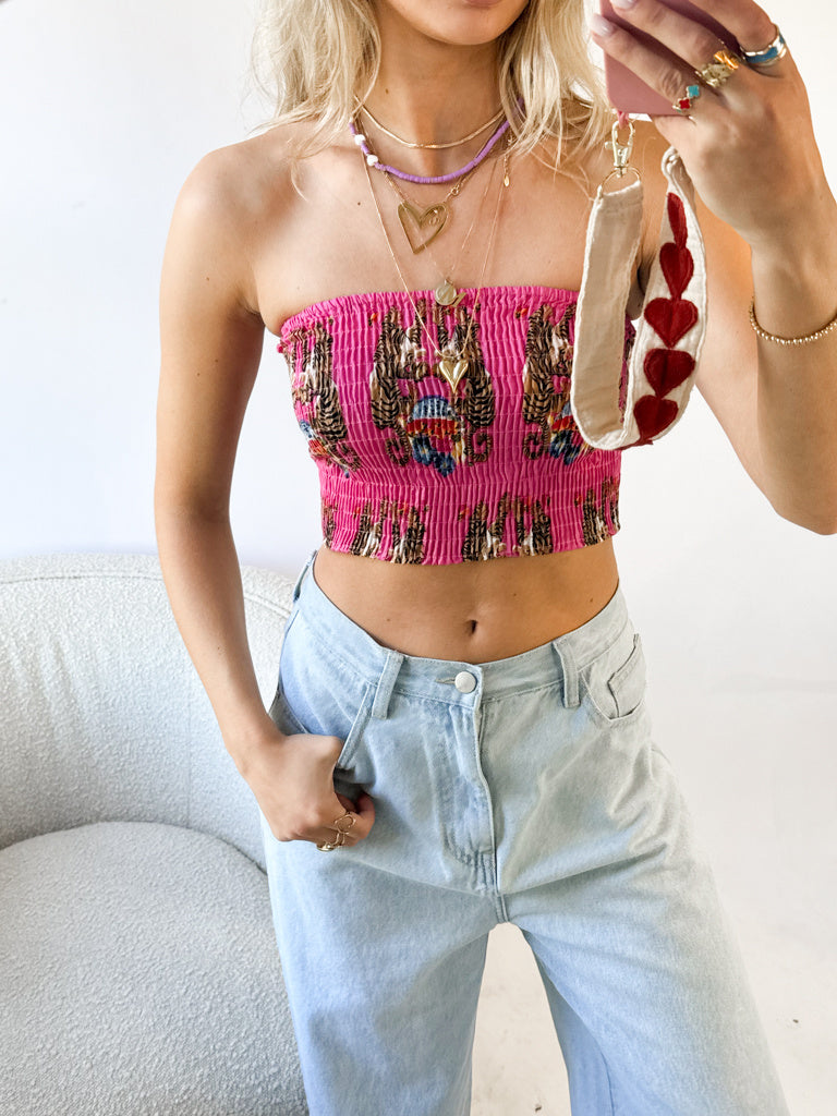 Avanti Bandeau Top Pink Tiger | Pink