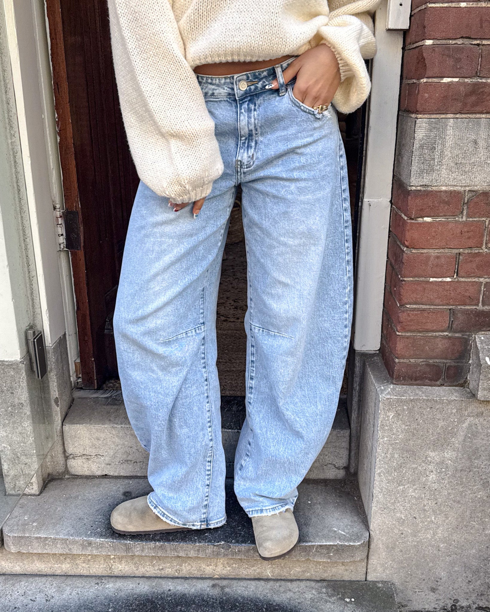 Baggy Balloon Fit Jeans Blue