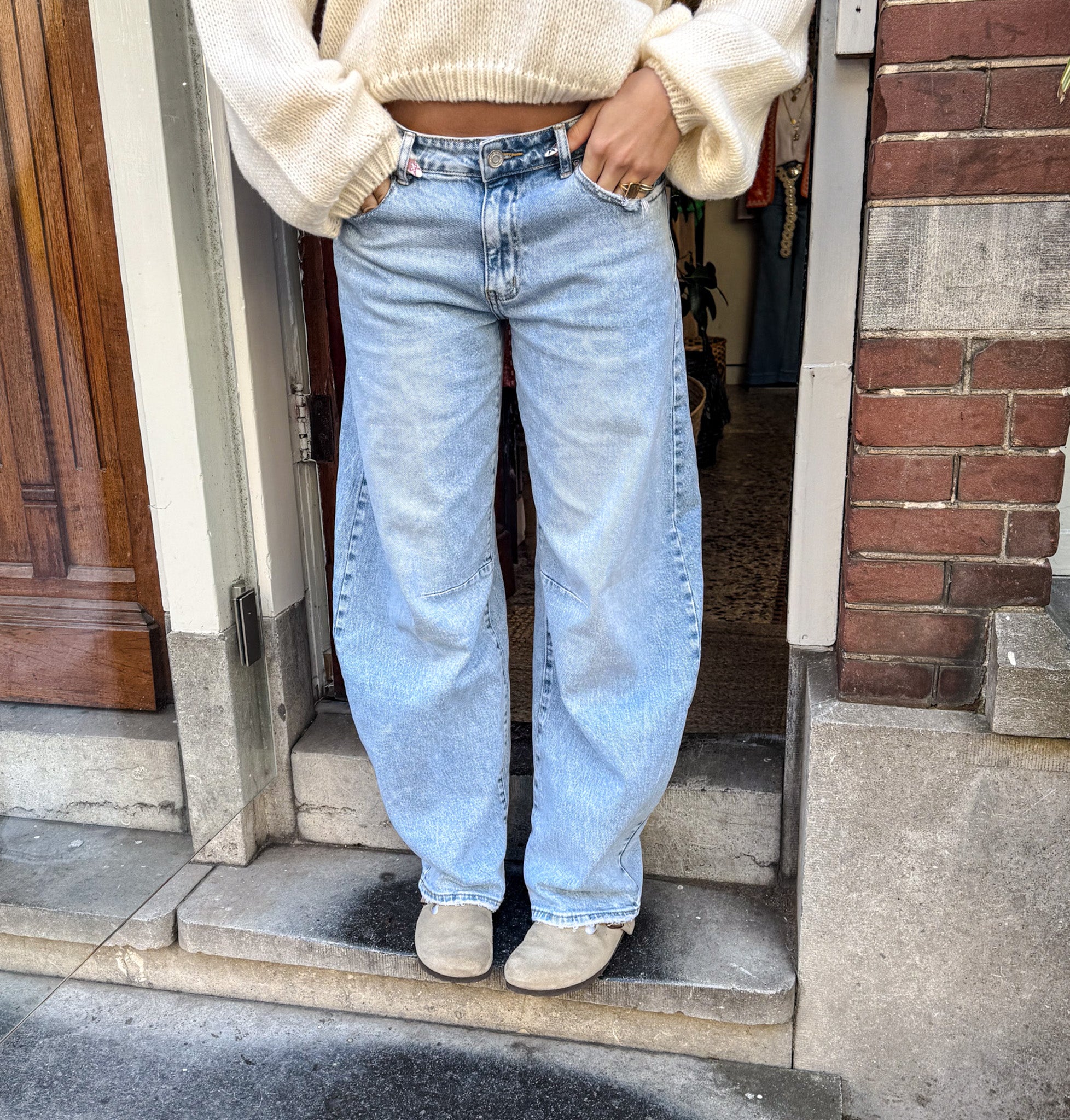 Baggy Balloon Fit Jeans Blue