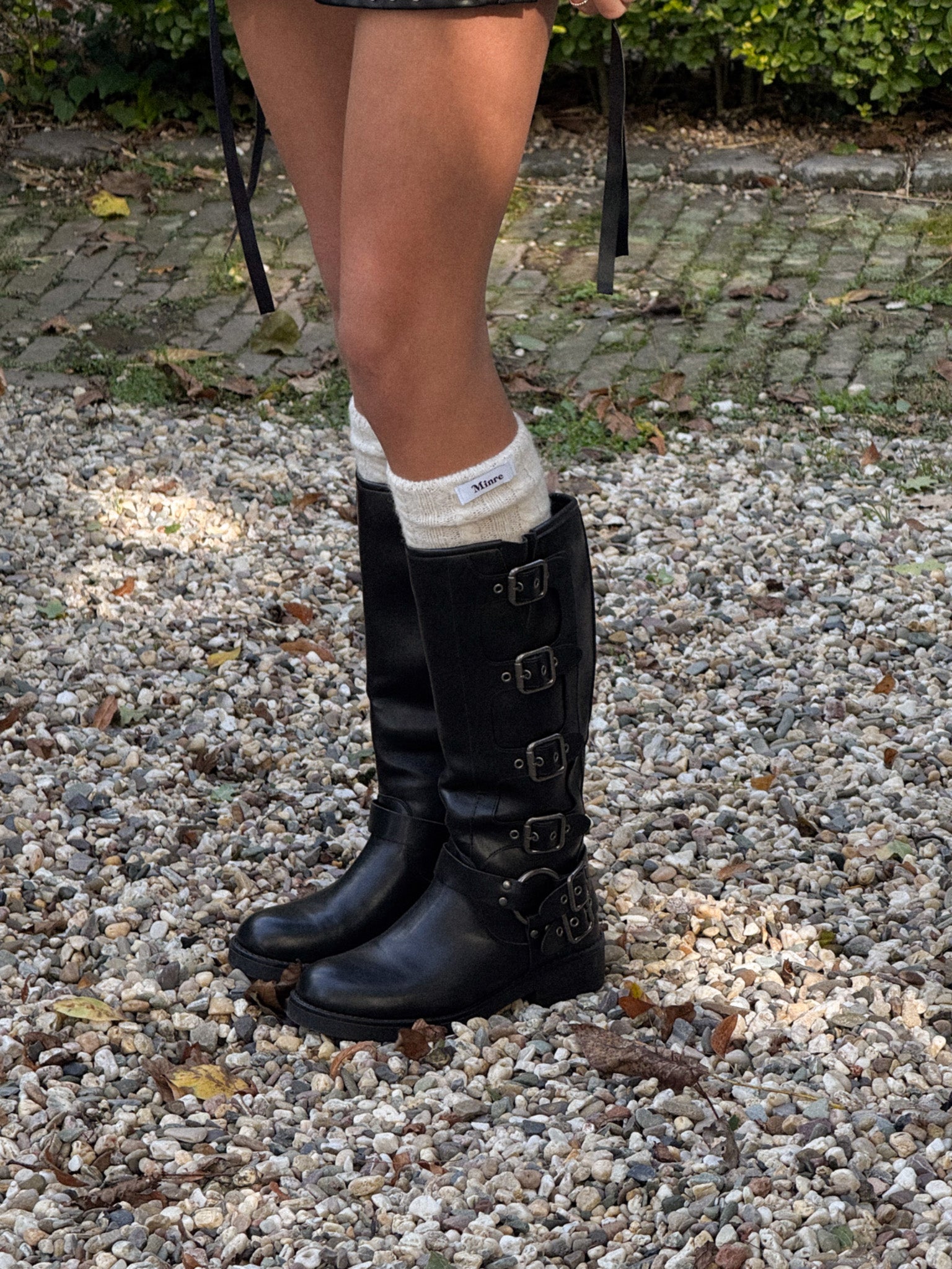 Chaussettes hautes Minre Crème