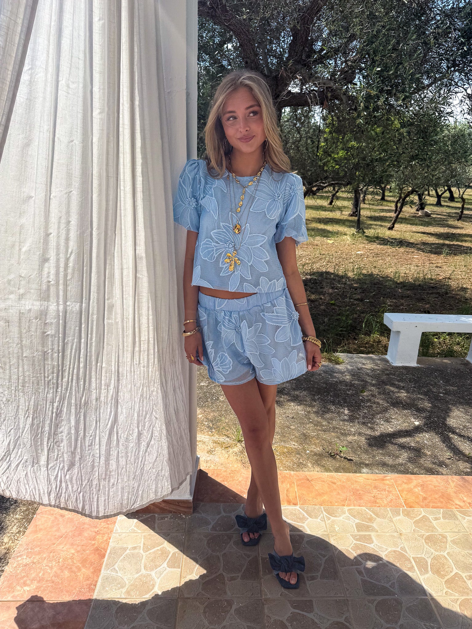 Billie Top Blauw