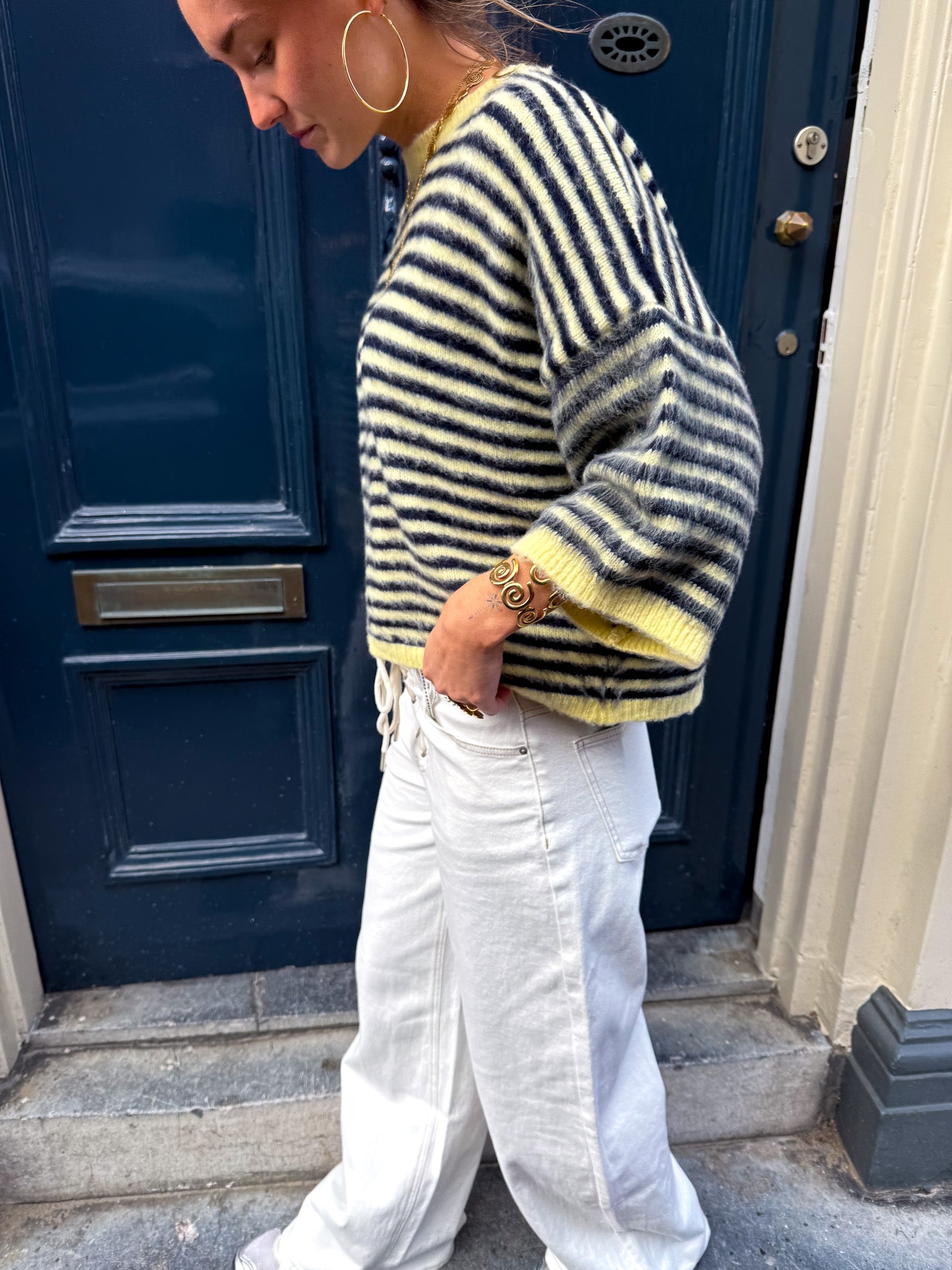 Bombay Gestreepte Trui Geel