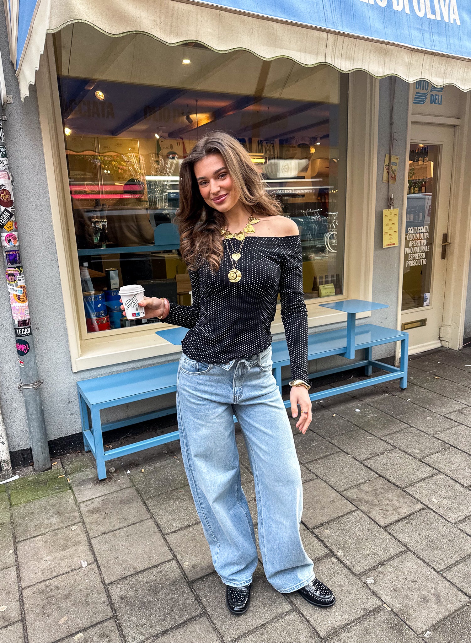 Balloon Jeans Folded Button