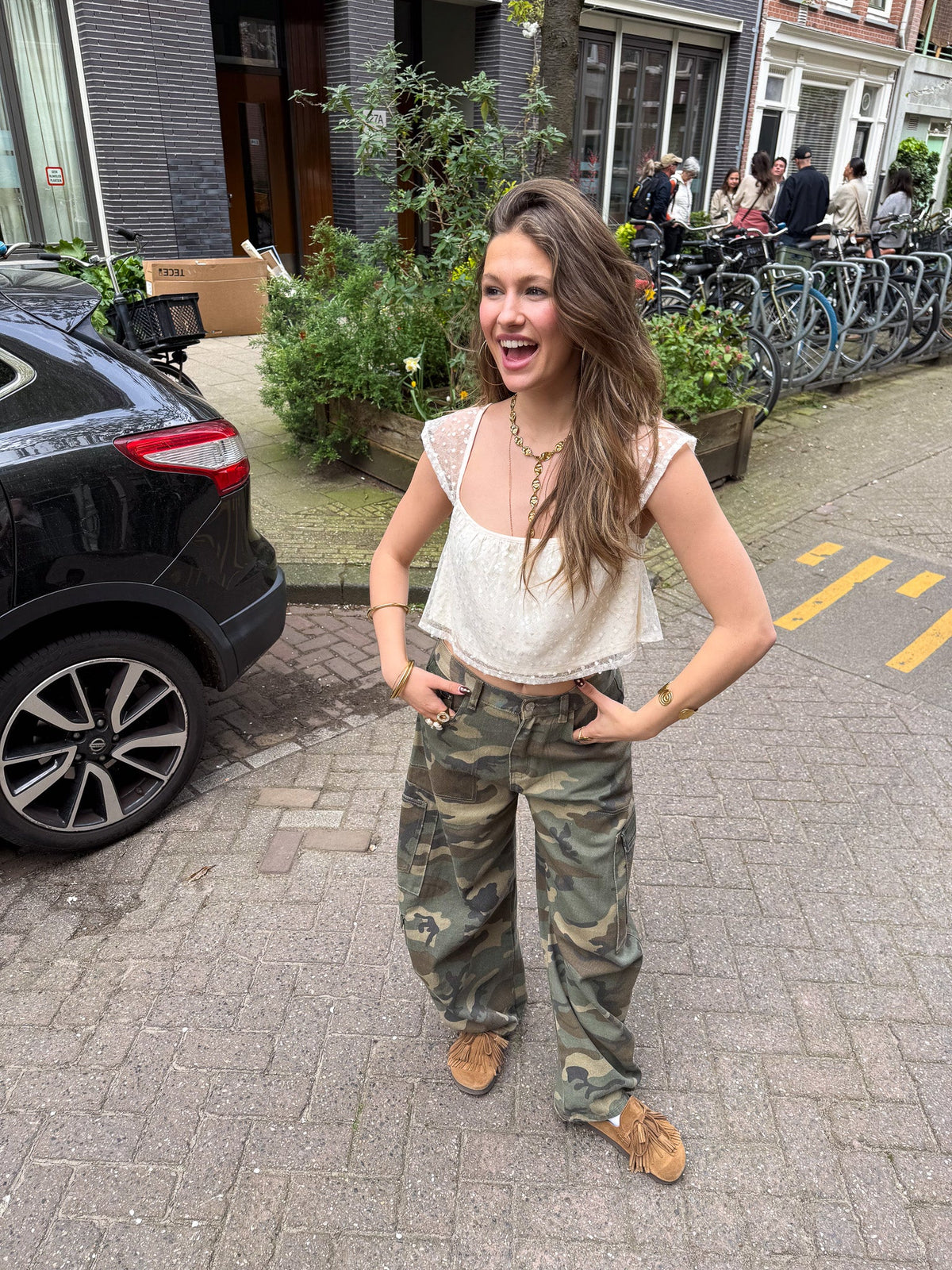 Camo Barrel Jeans | Green