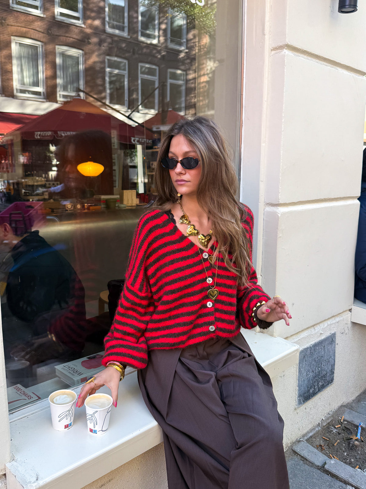 Cane Gestreept Vest | Red