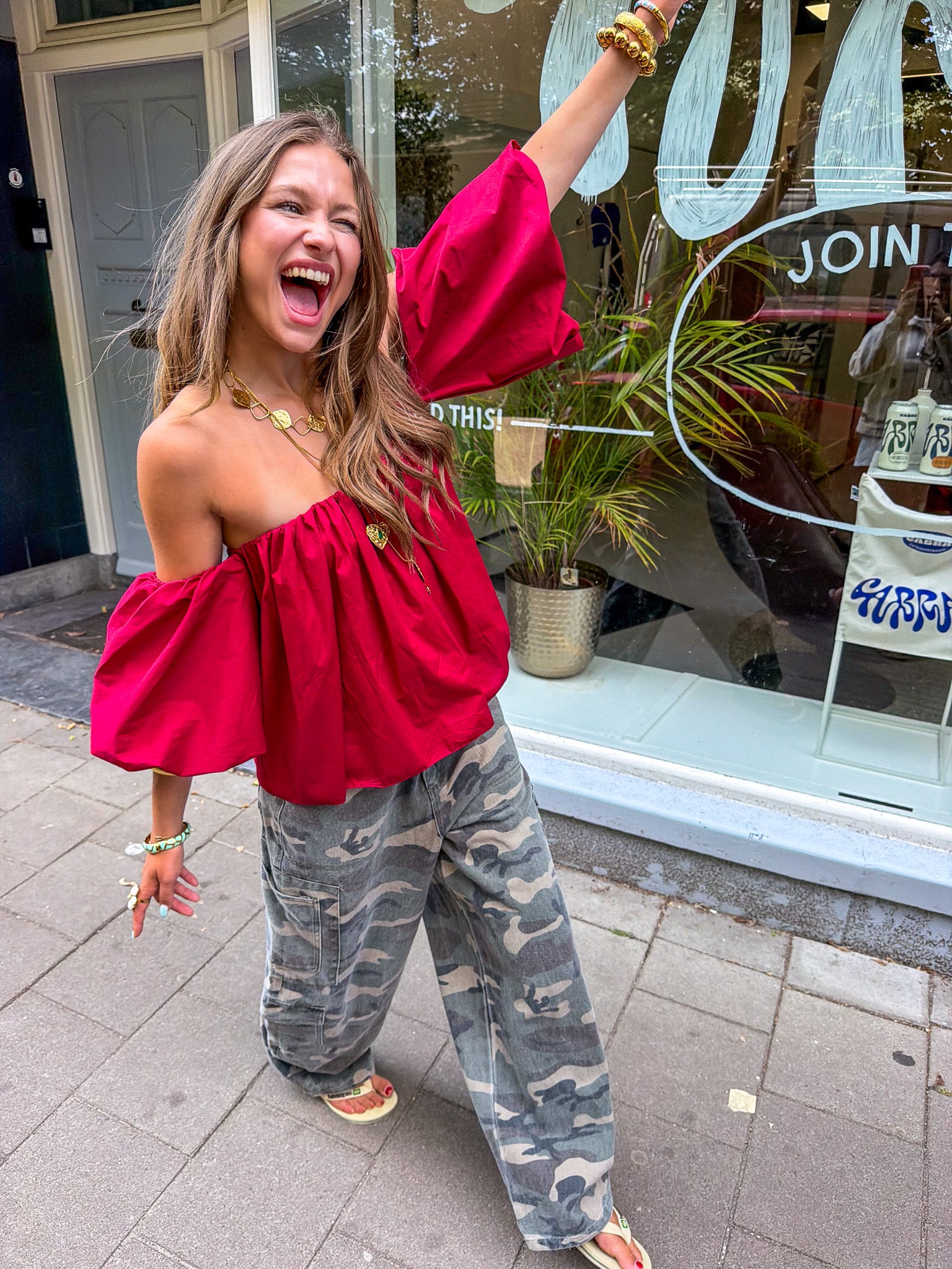 Catwalk Off Shoulder Top Bordeaux