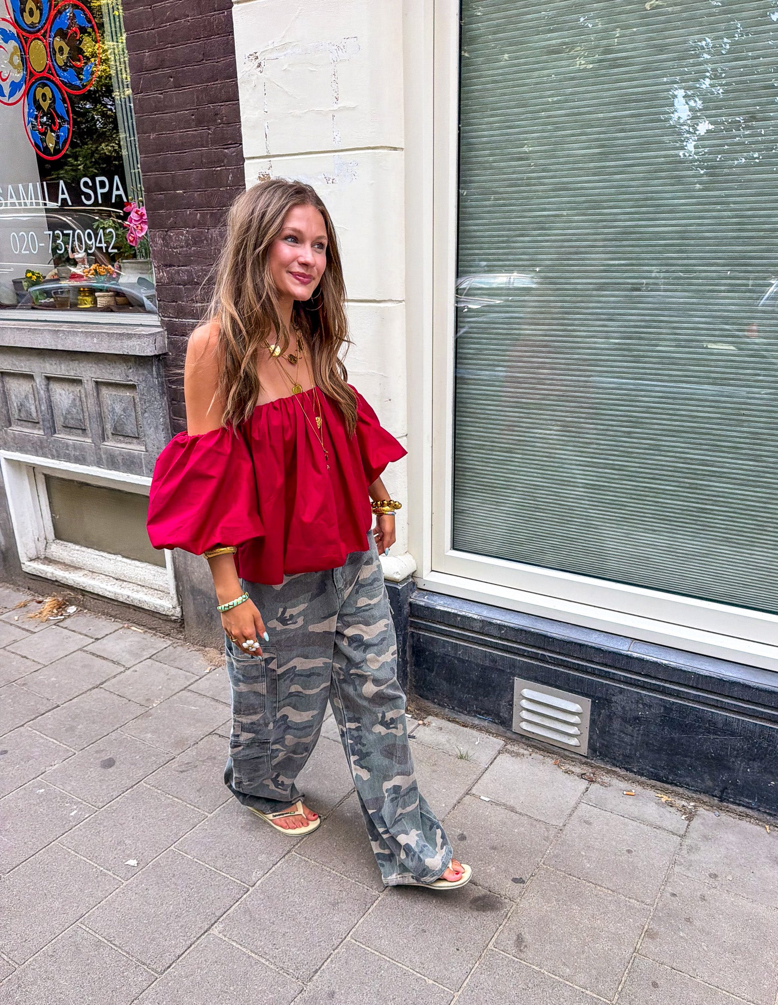 Catwalk Off Shoulder Top Bordeaux