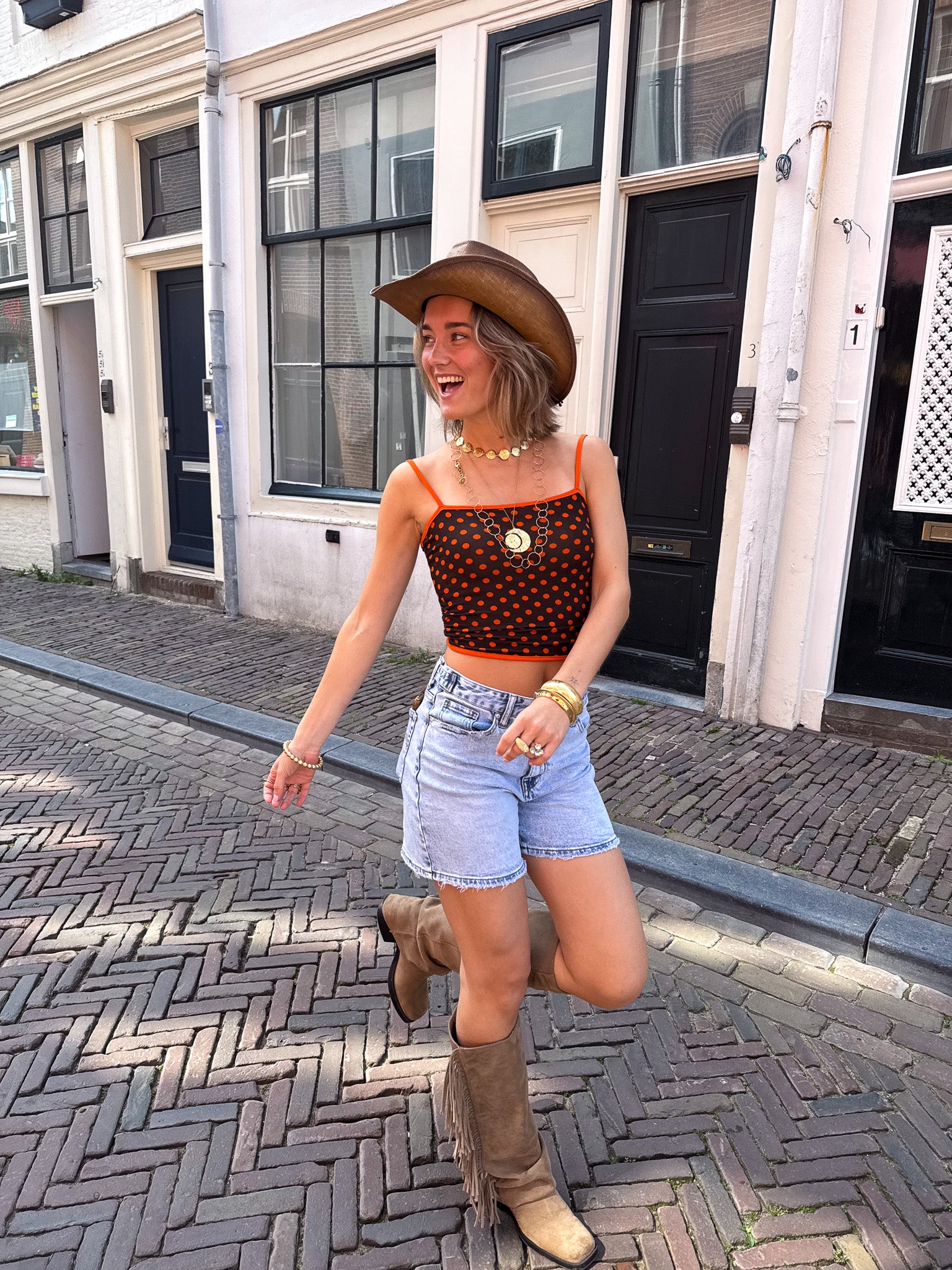 Charlie Stippen Top Oranje