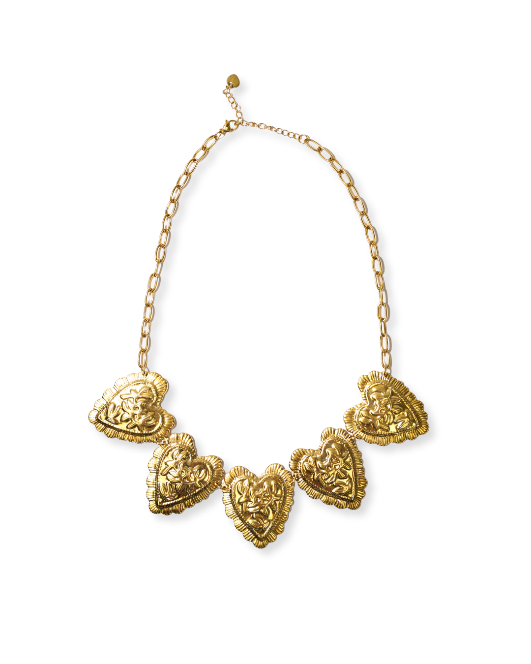Chunky Hearts Ketting | Gold
