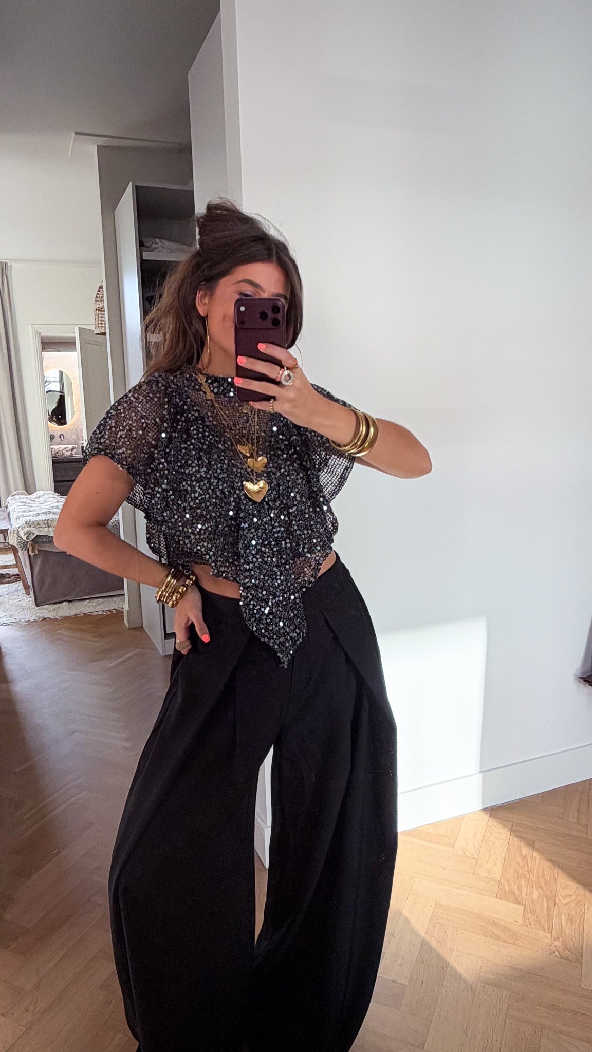 Claartje Glitter Top | Black