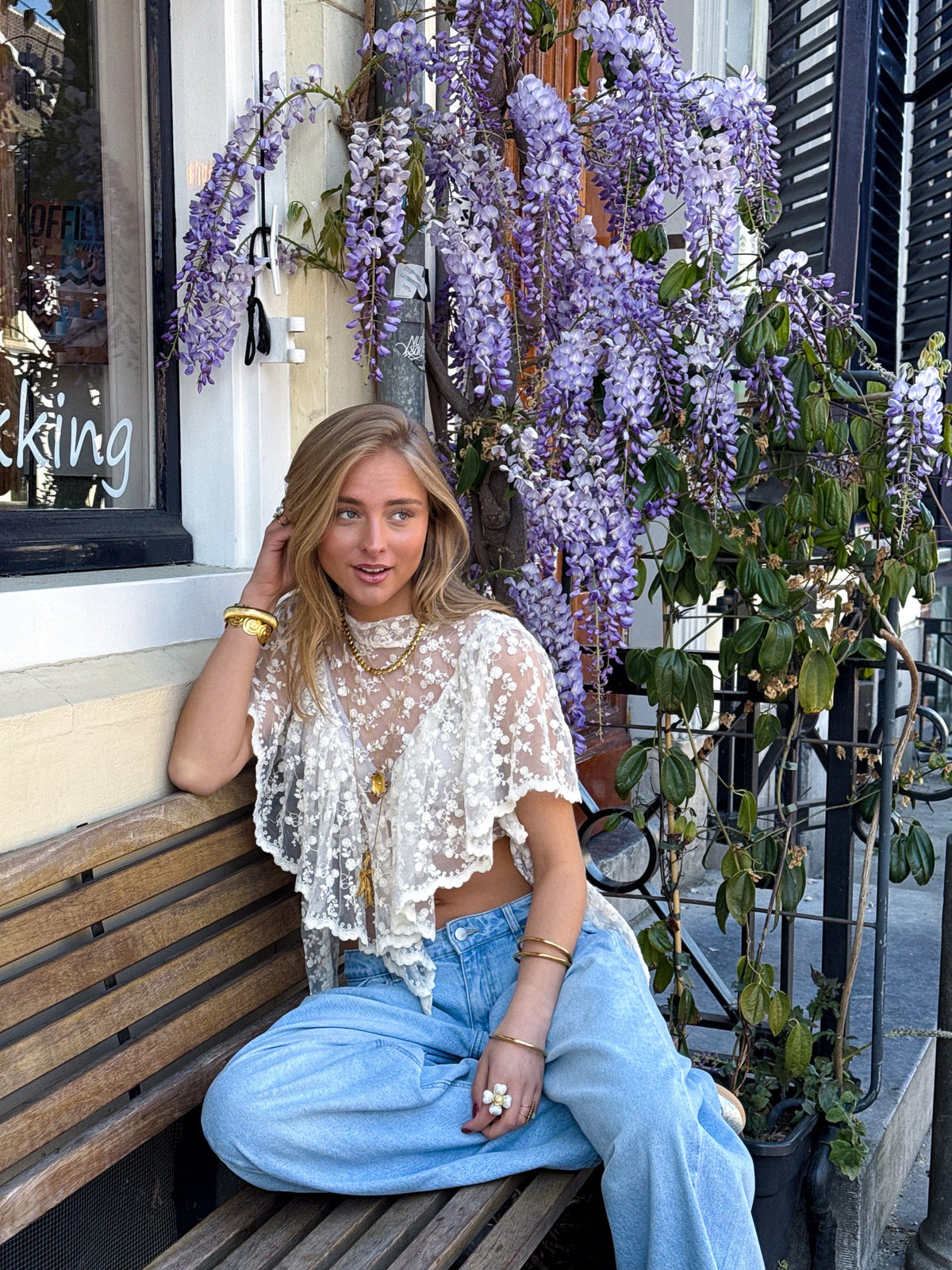 Claartje Lace Top | Creme
