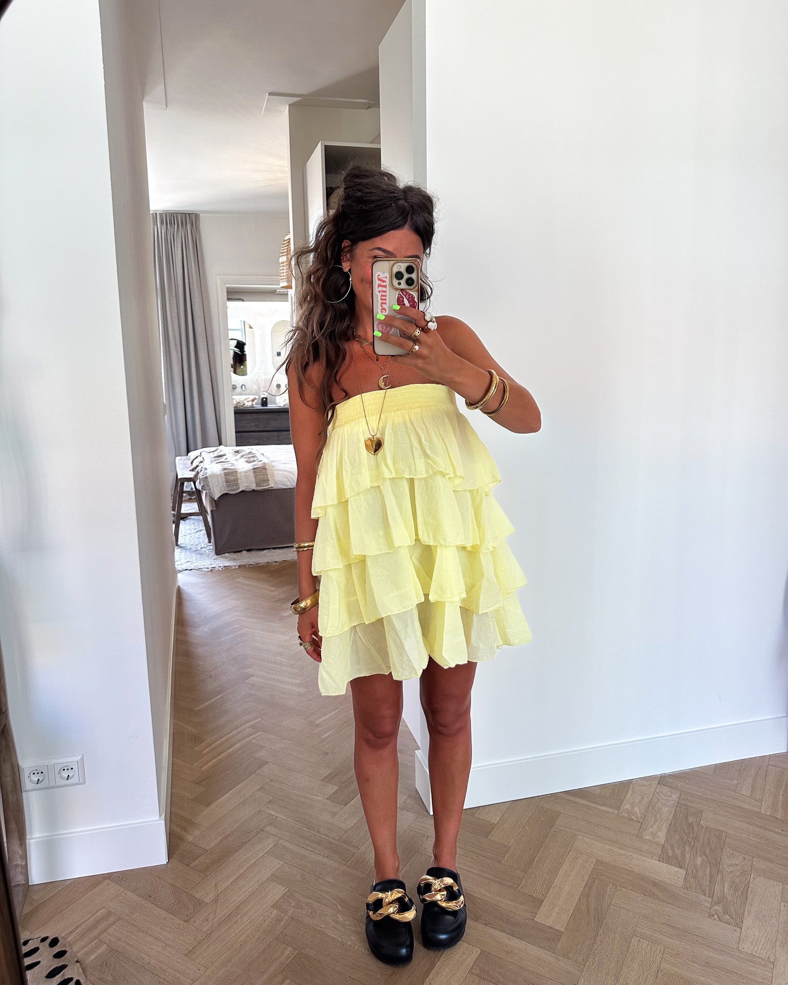 Dae Ruffle Dress Yellow
