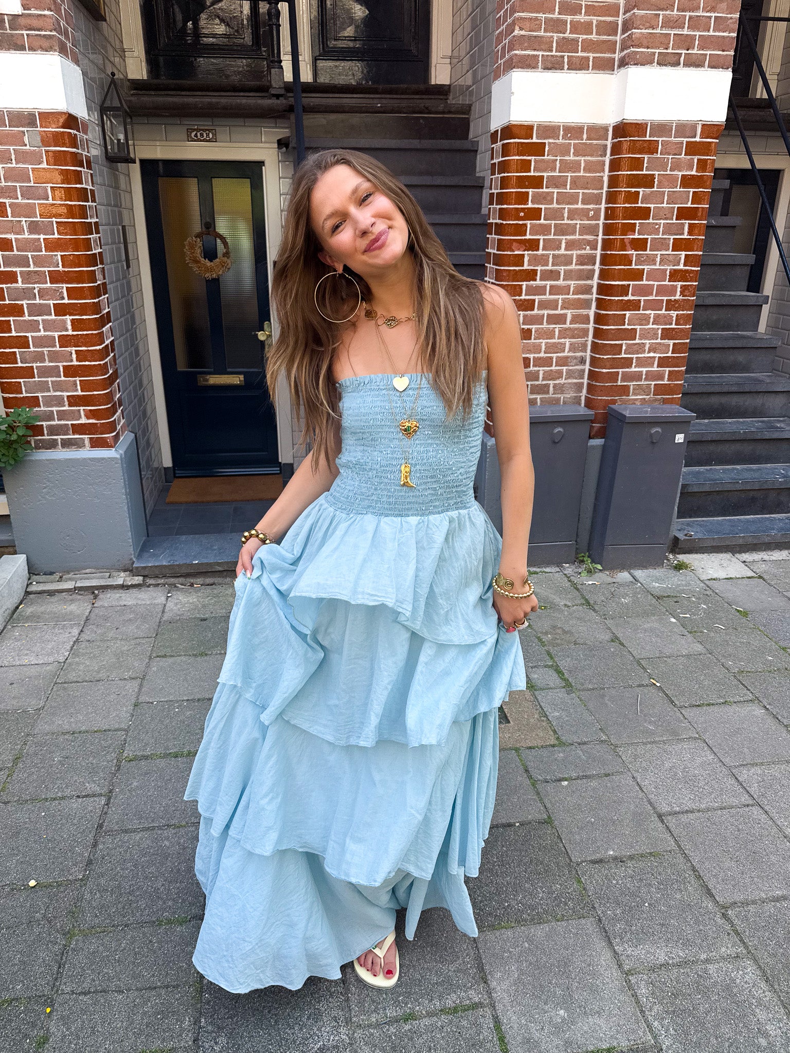 Dani Maxi Jurk Blauw