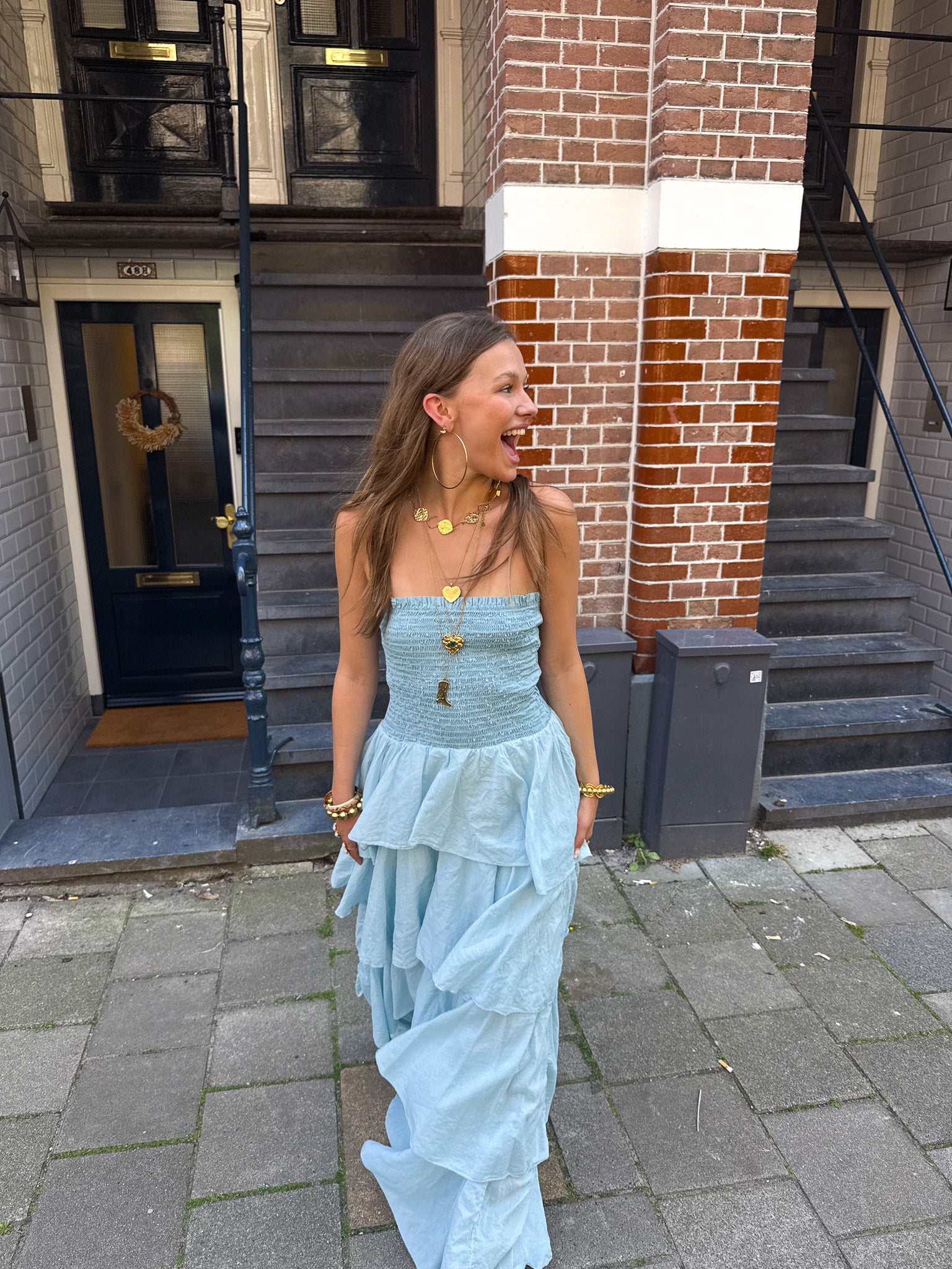 Dani Maxi Jurk Blauw
