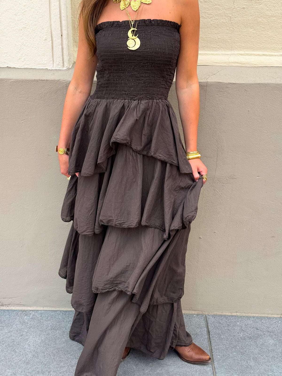 Dani Maxi Jurk | Brown