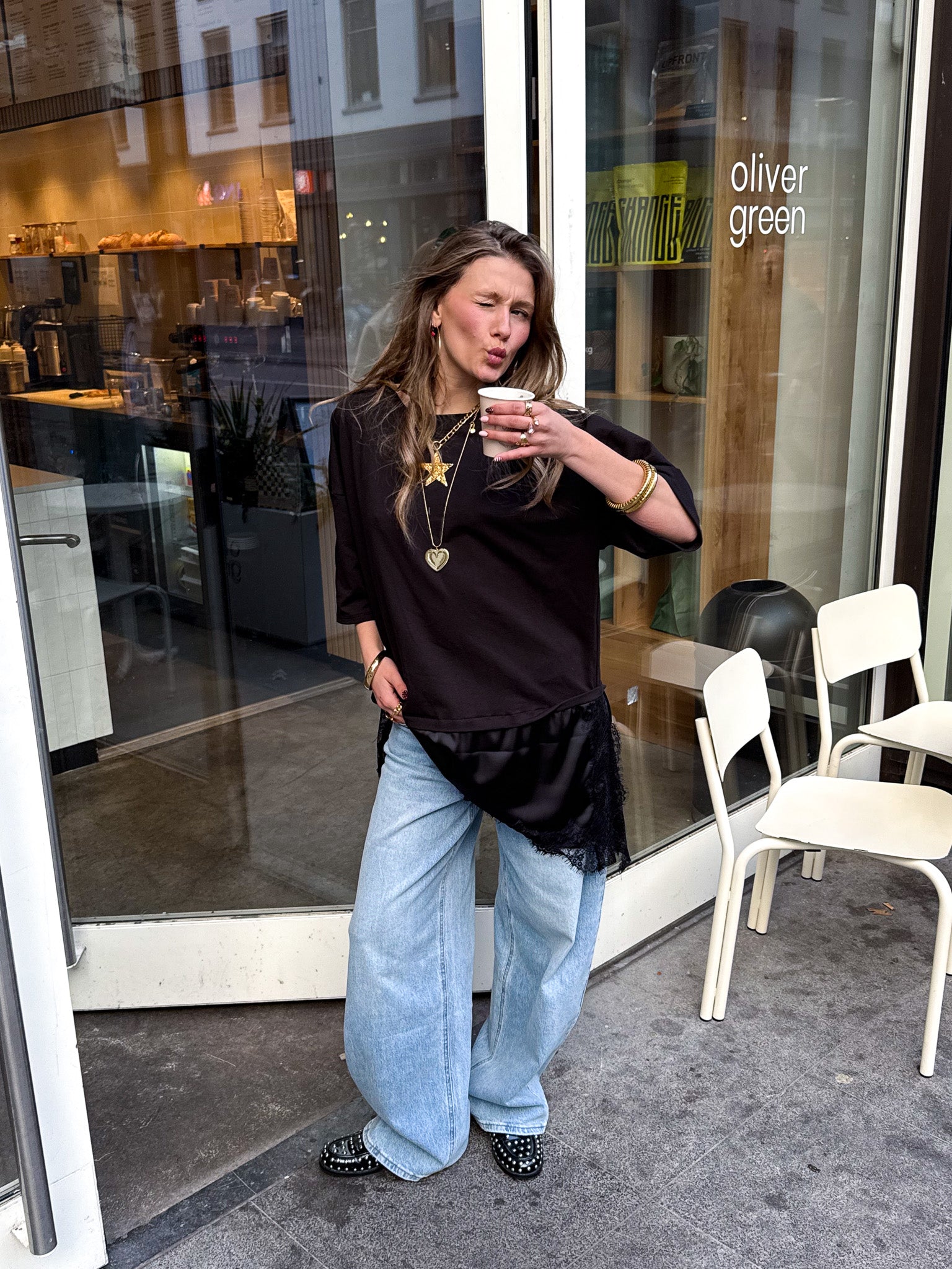 Darling Lace T-Shirt Black