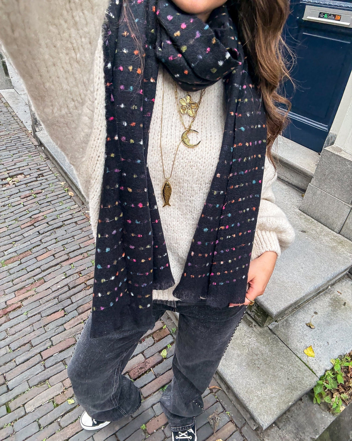 Disco Dots Sjaal | Black