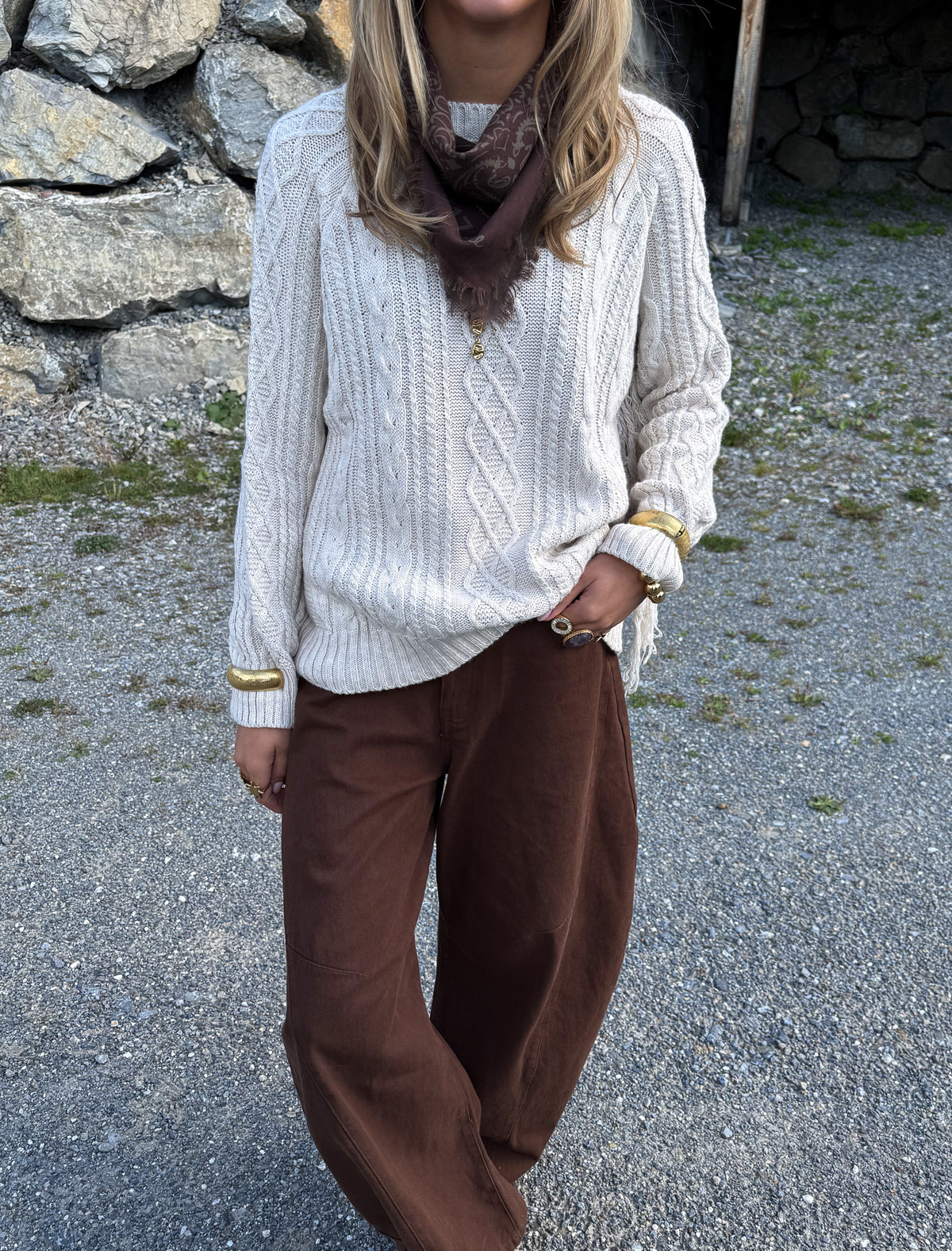 Do Fringe Knit Beige