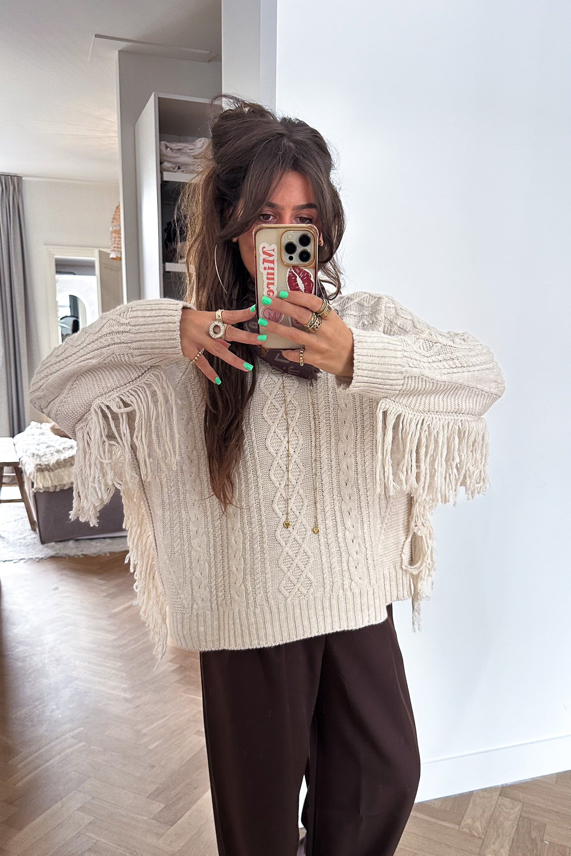 Do Fringe Knit Beige