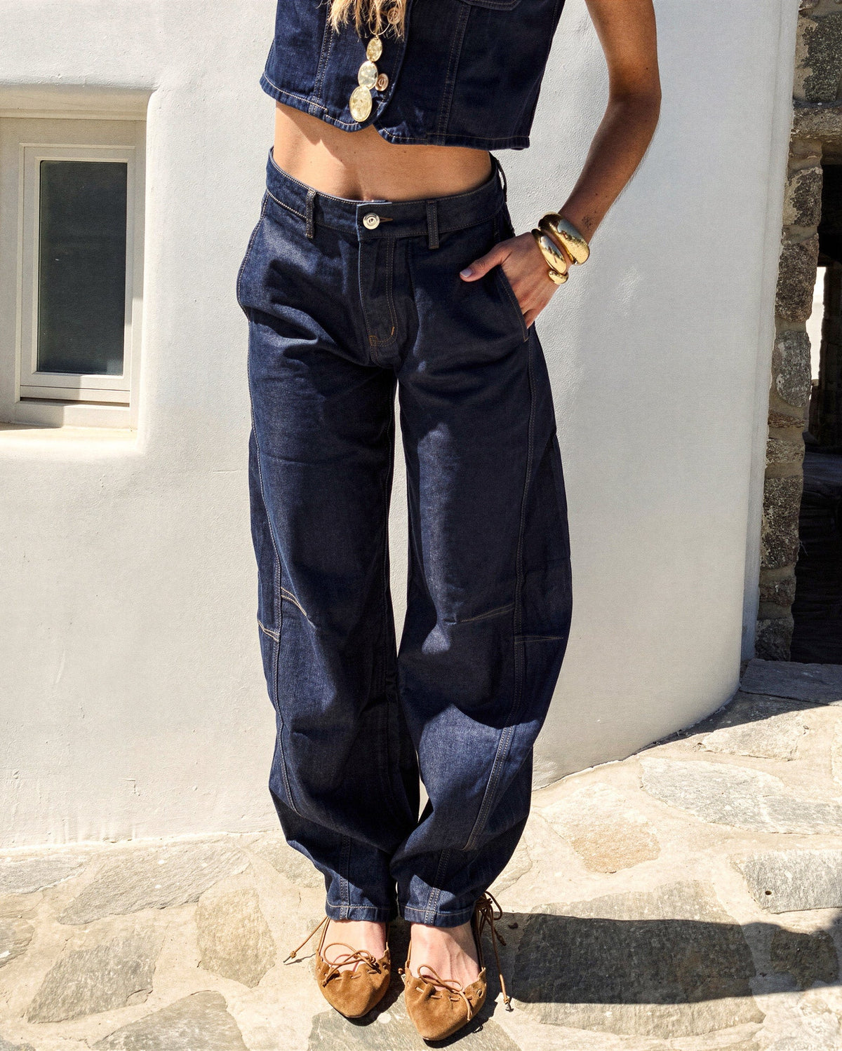 Dolly Barrel Jeans | Navy