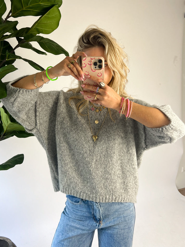 Look Like Donna Knit Grey