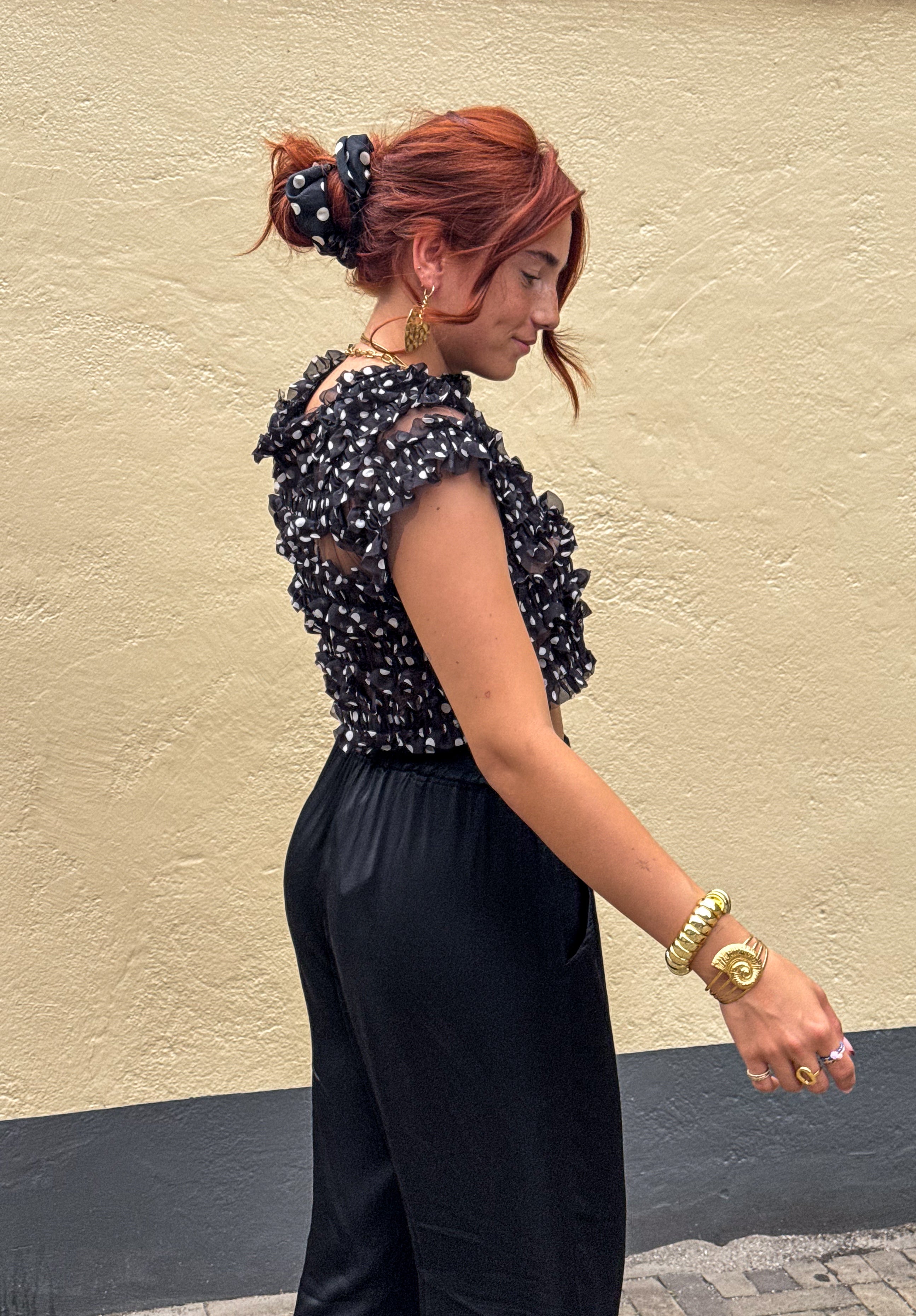 Dotje Dots Top Black