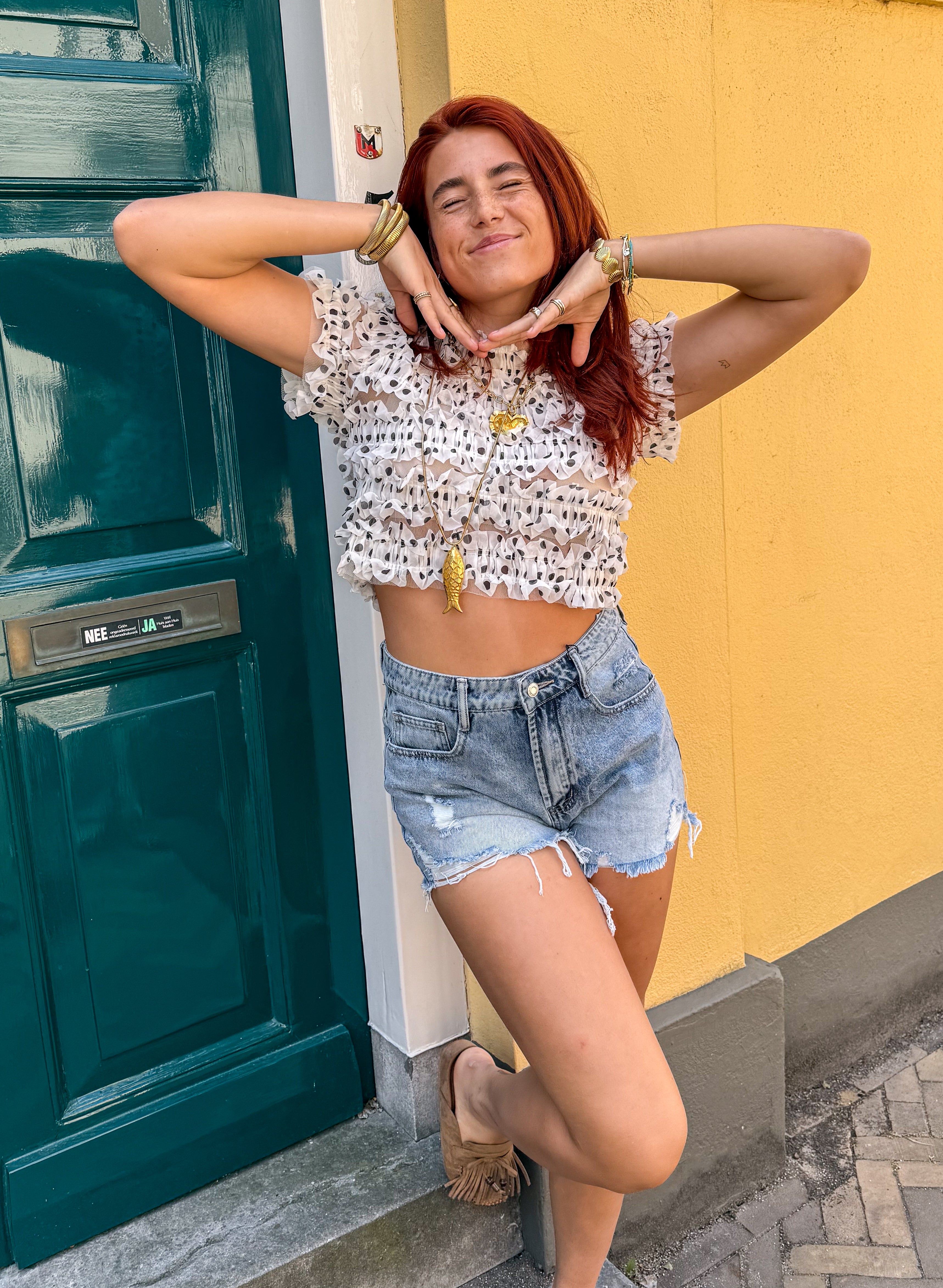 Dotje Dots Top White