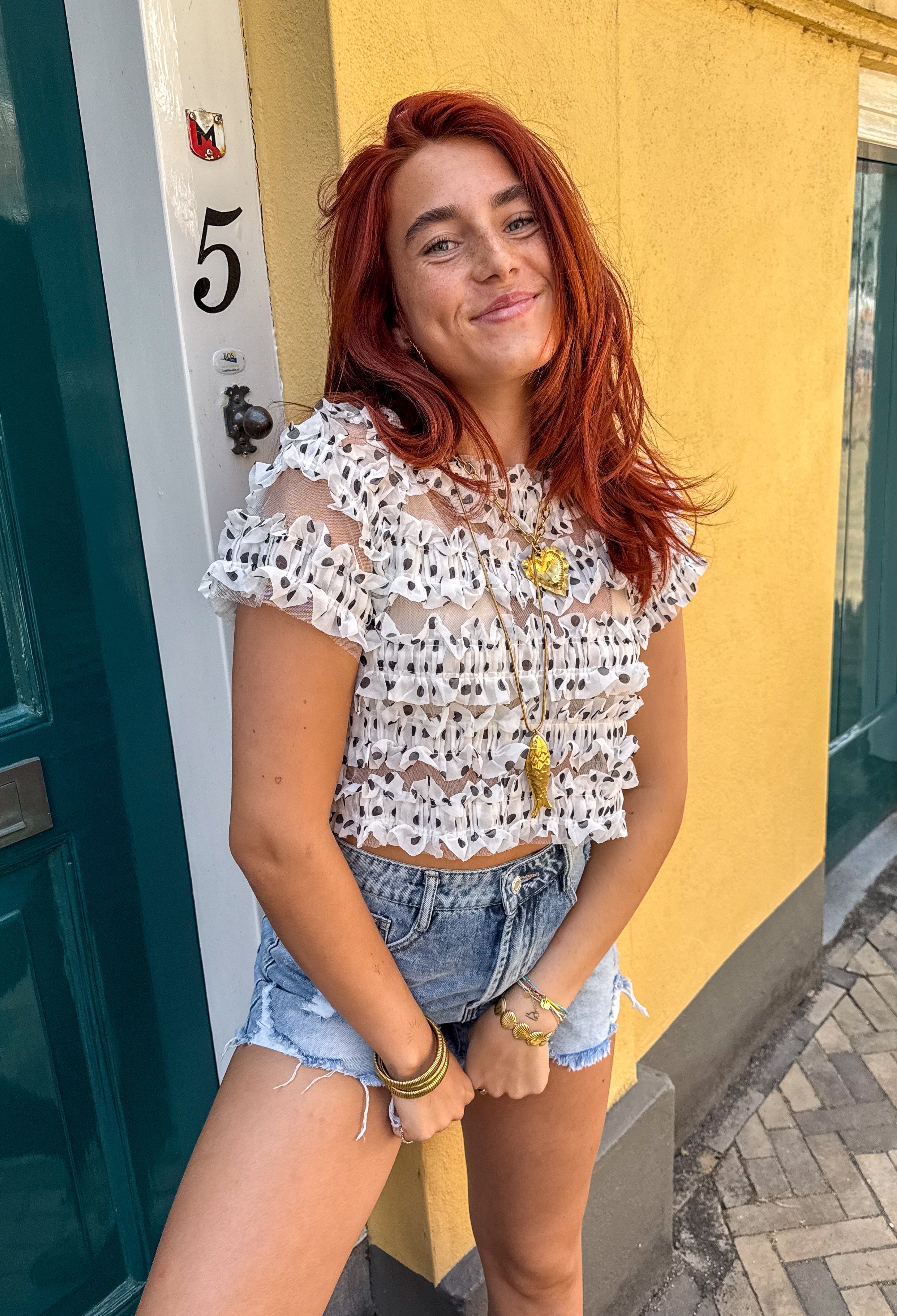 Dotje Dots Top White