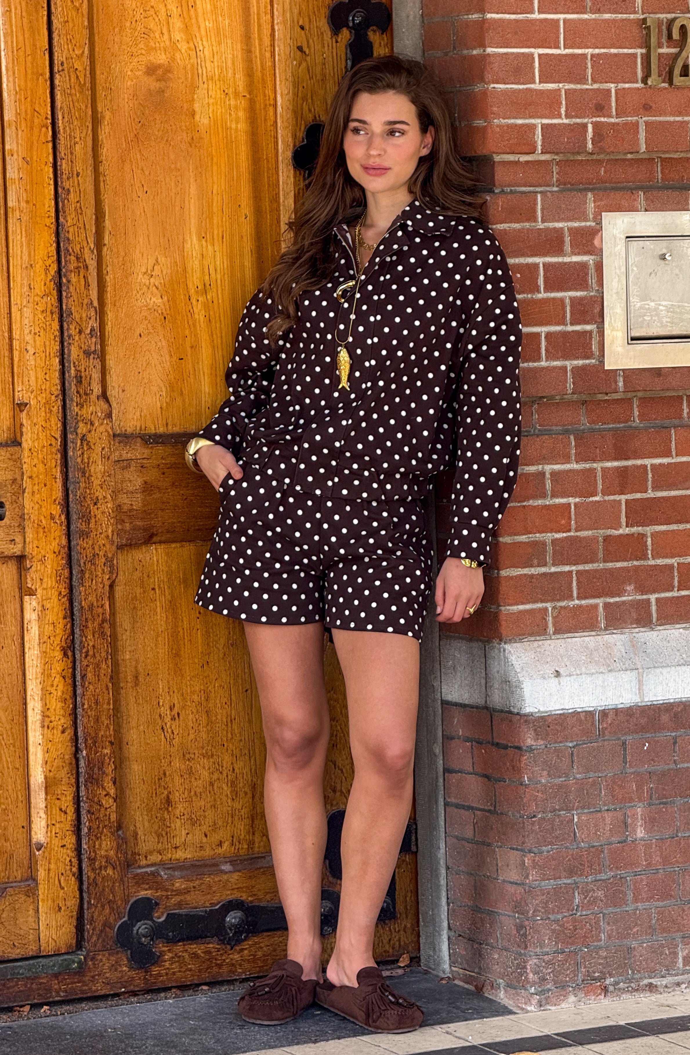 Downtown Dots Jacket Brown