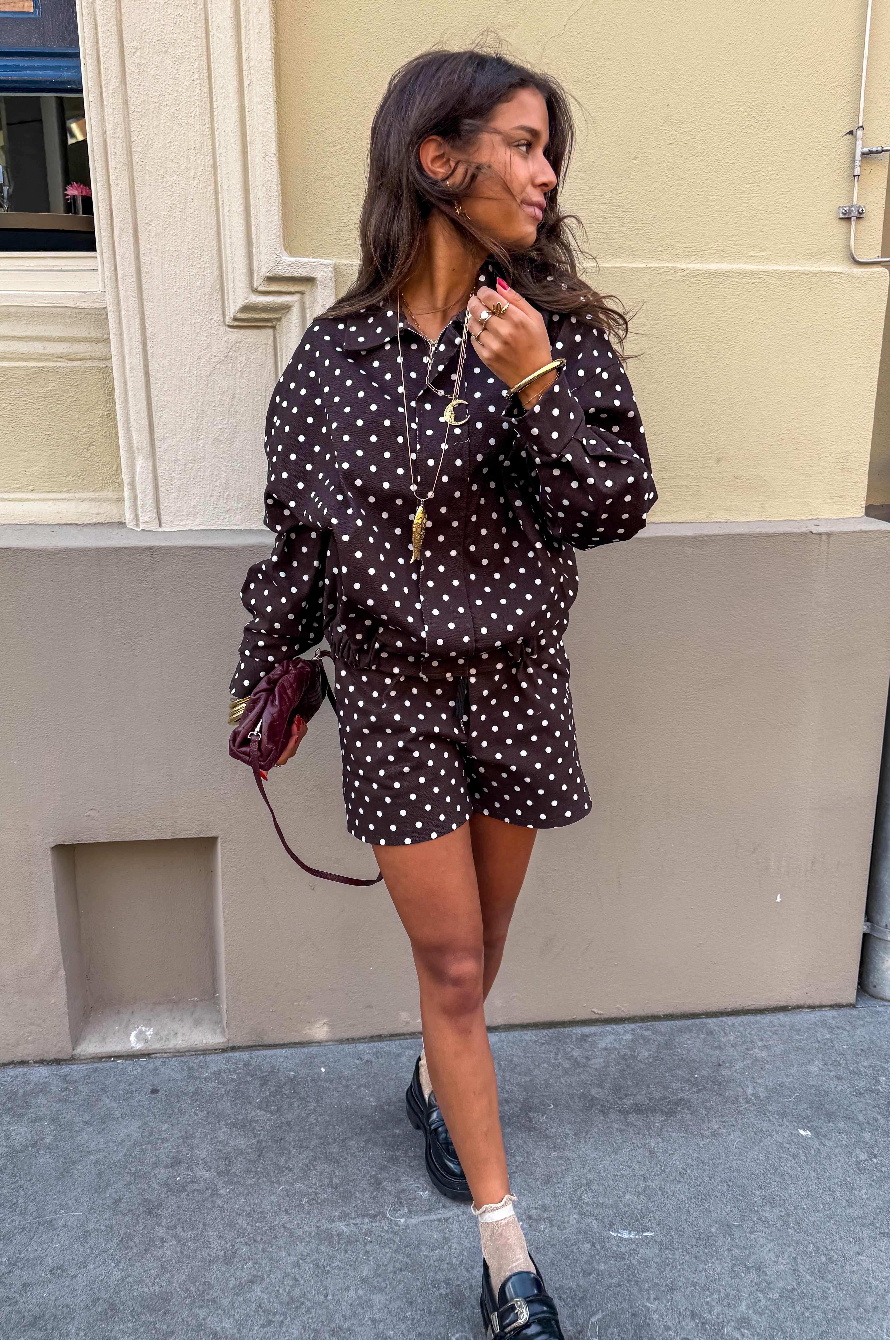Downtown Dots Short Brown