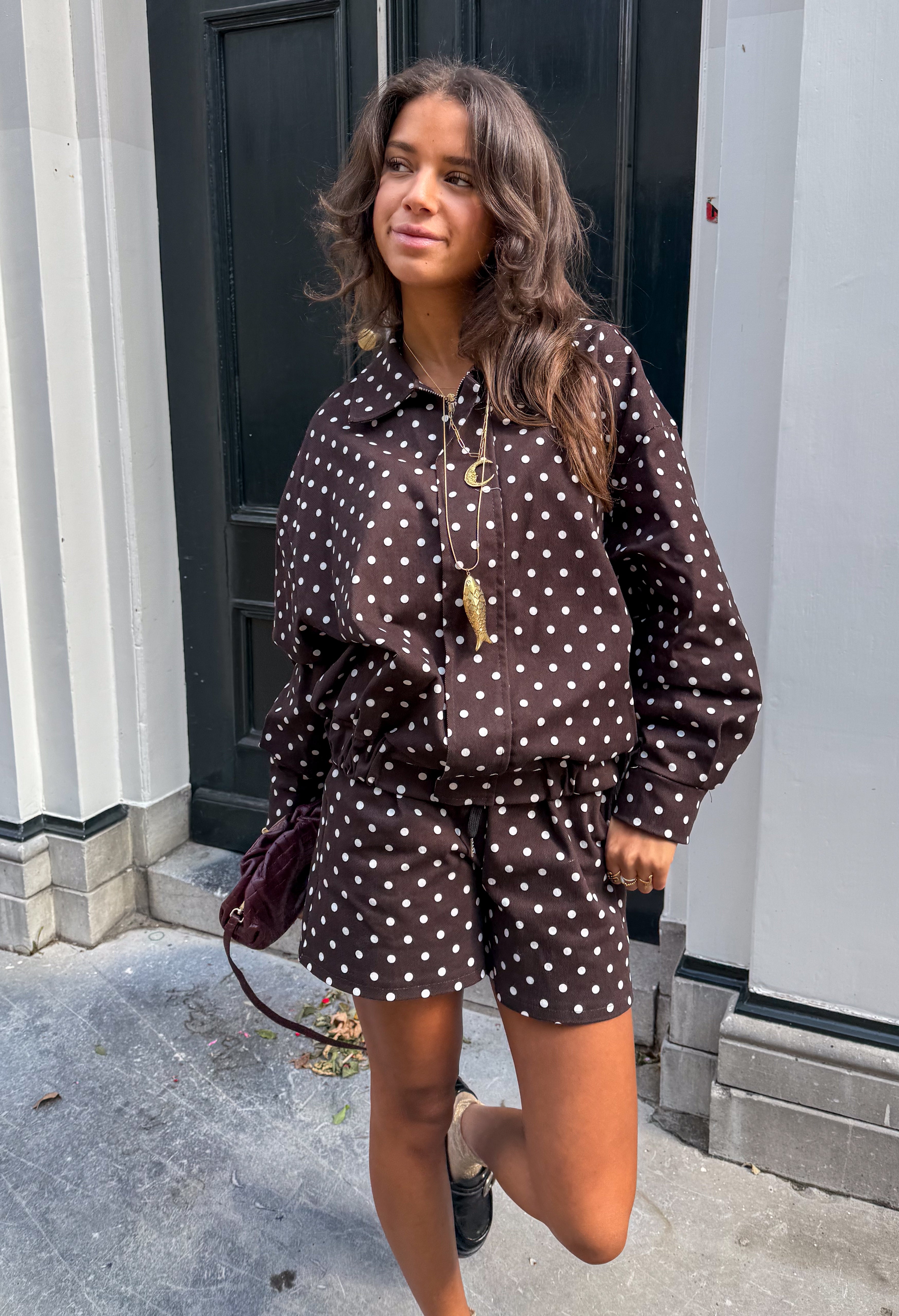 Downtown Dots Jacket Brown