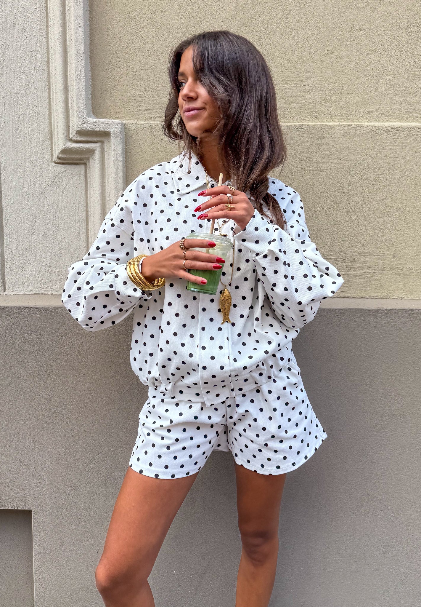 Downtown Dots Shorts White