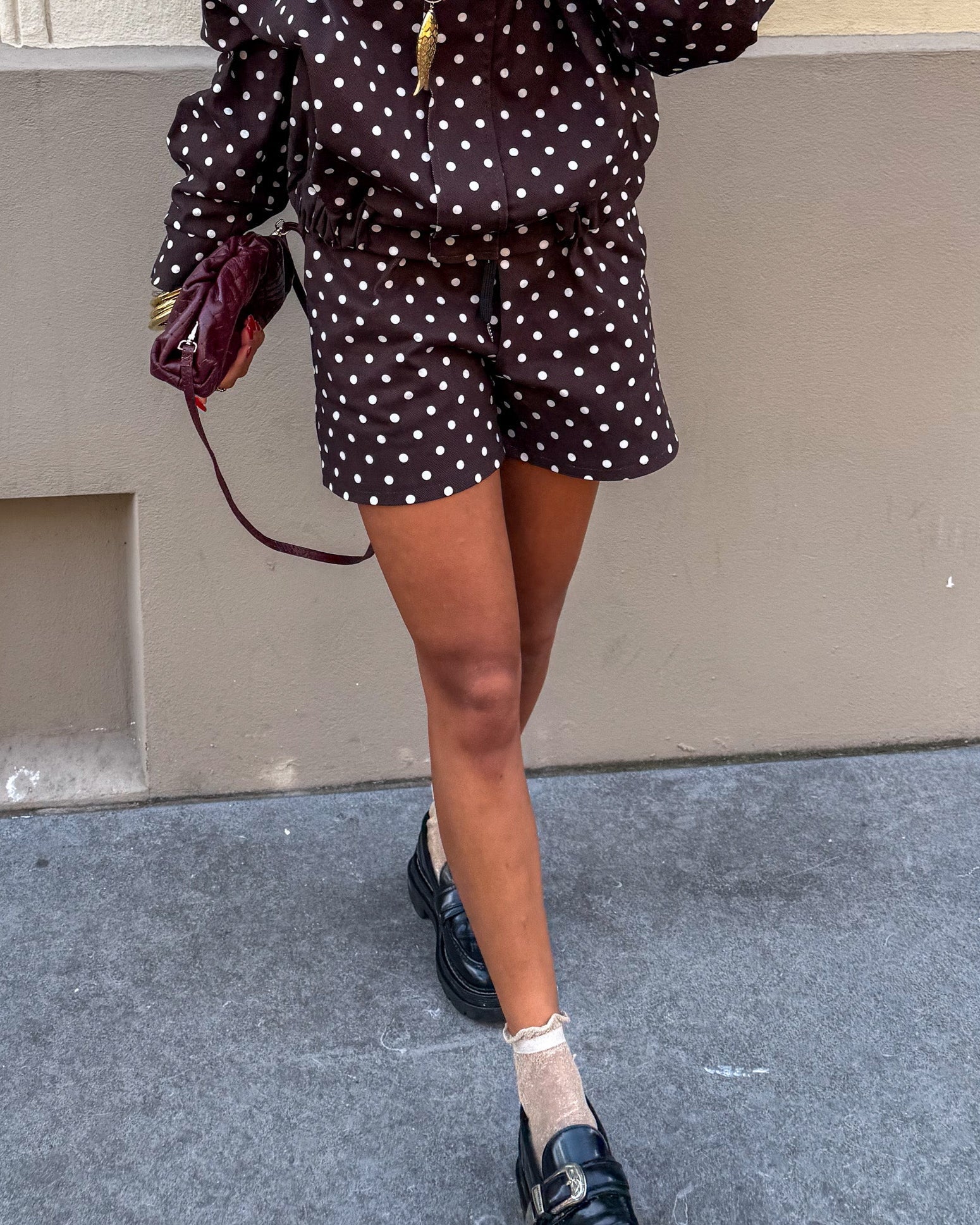 Downtown Dots Short Brown