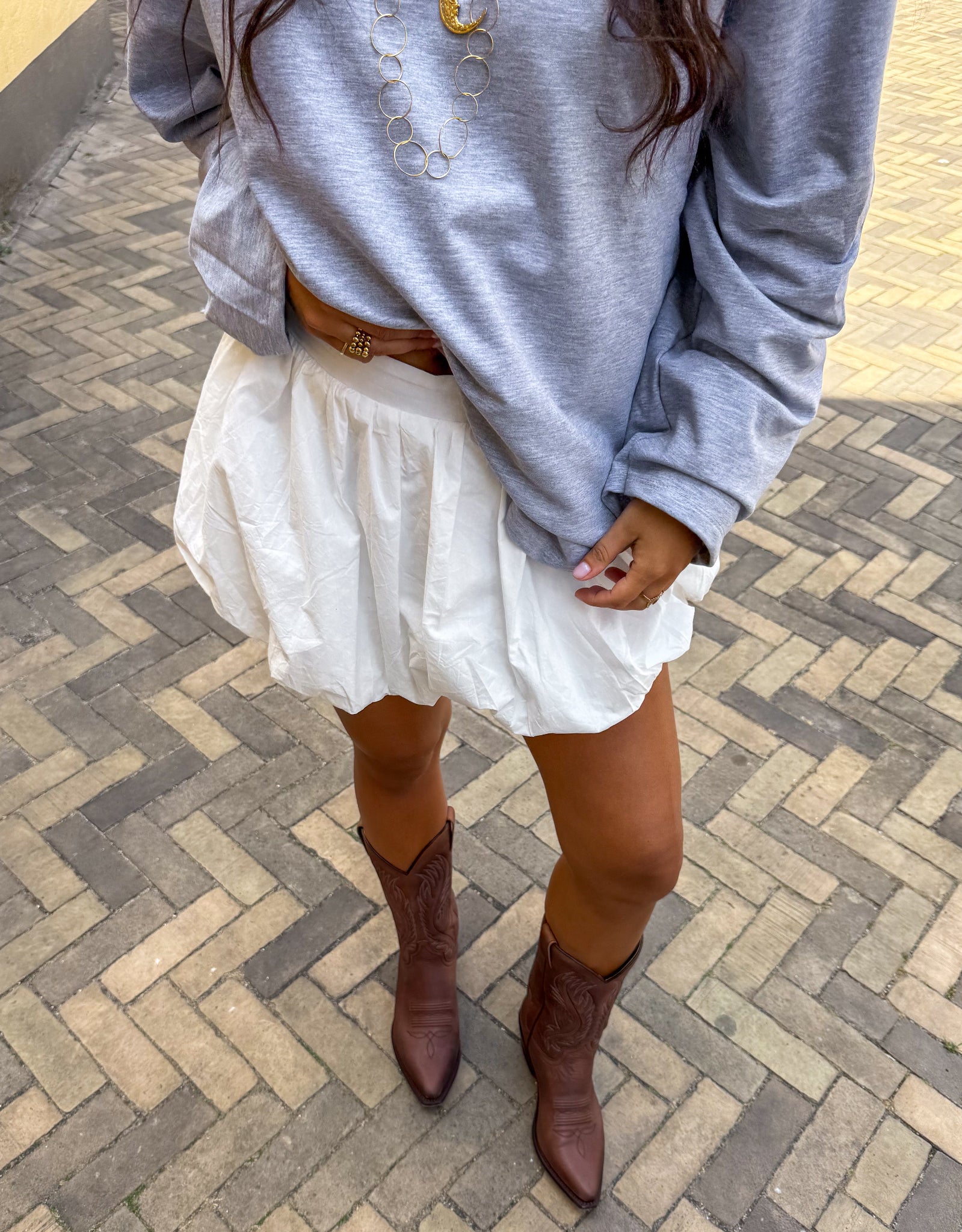 Dusty Balloon Skort White