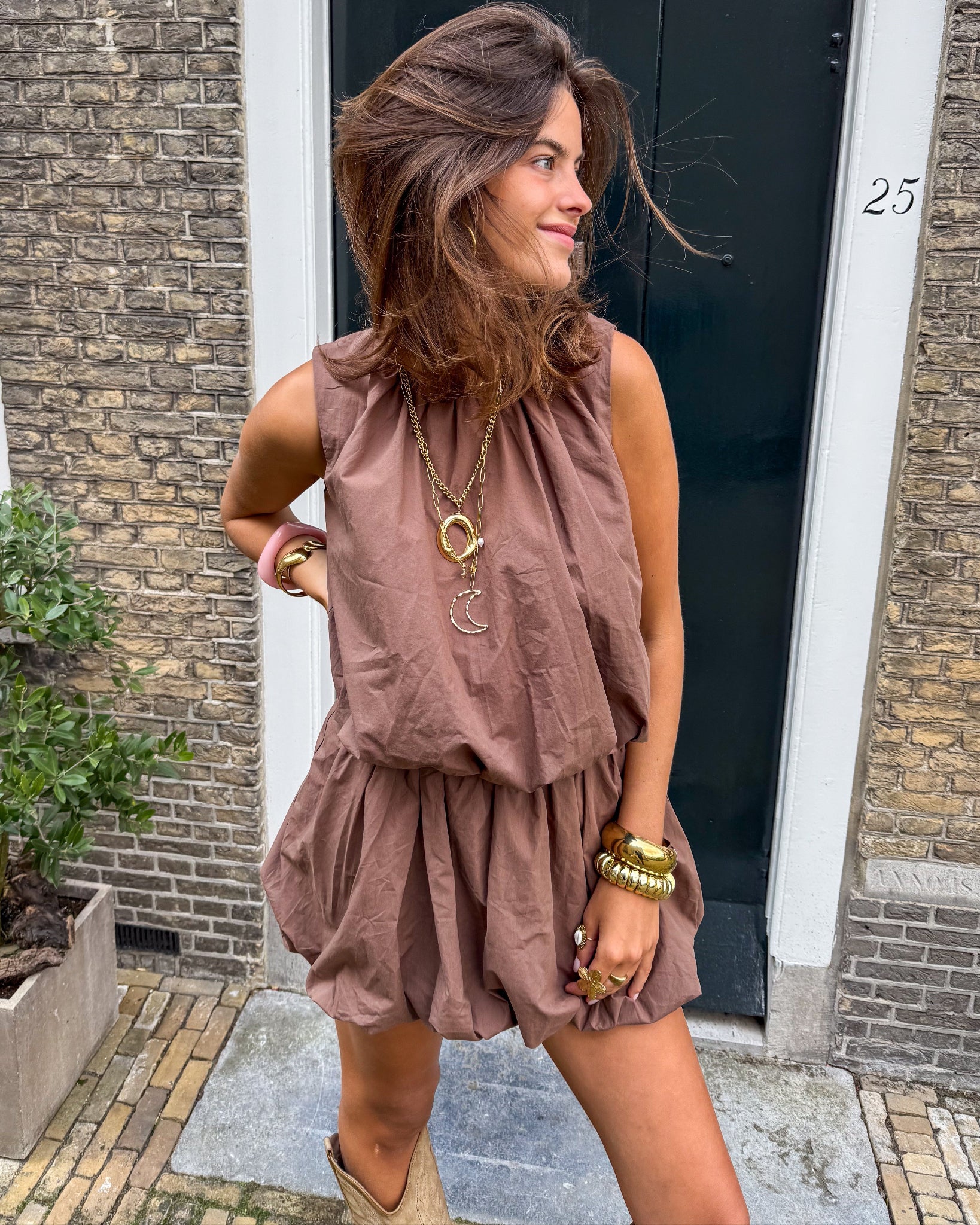 Dusty Halter Top Brown