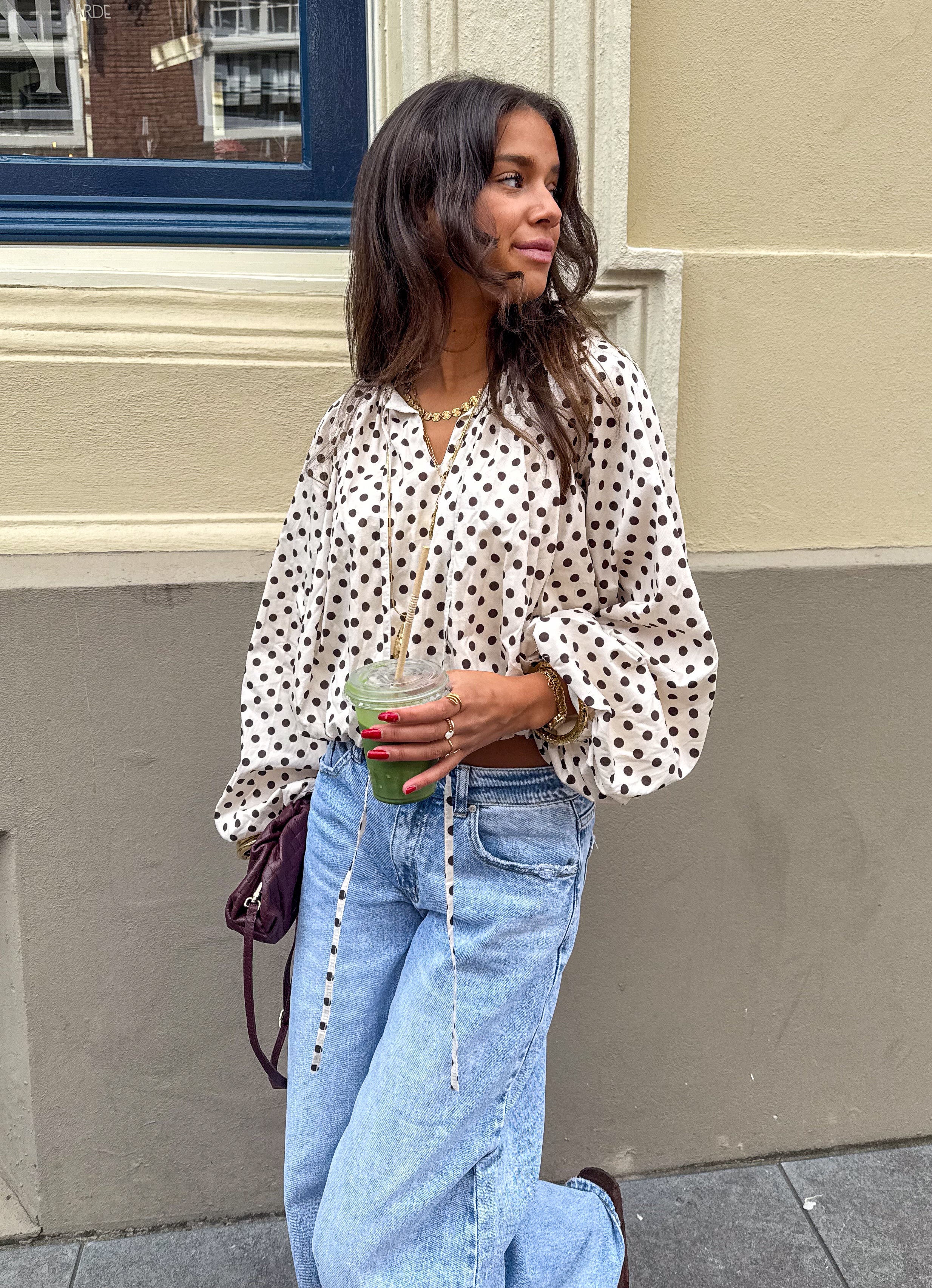 Edge Dots Blouse White