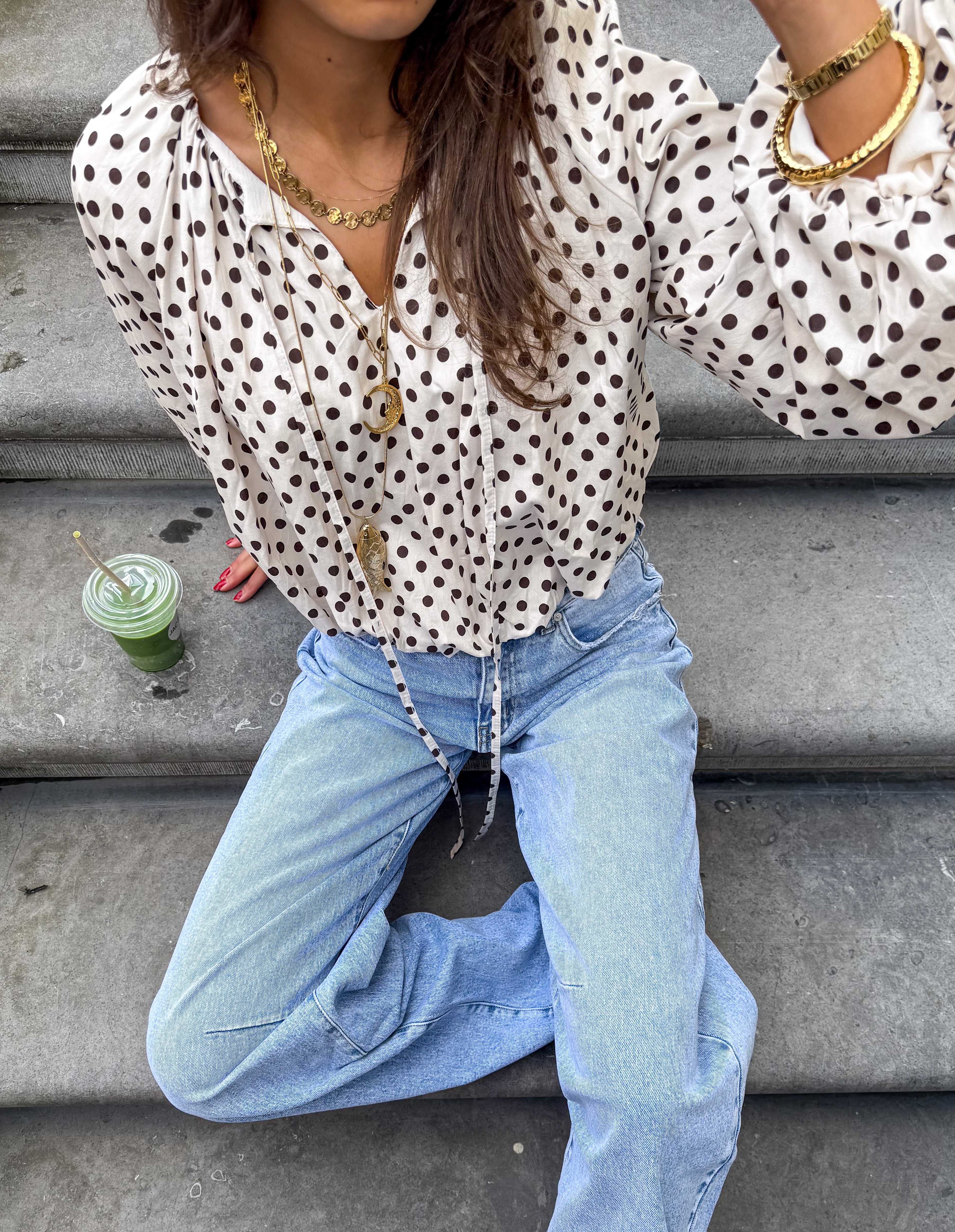Edge Dots Blouse White