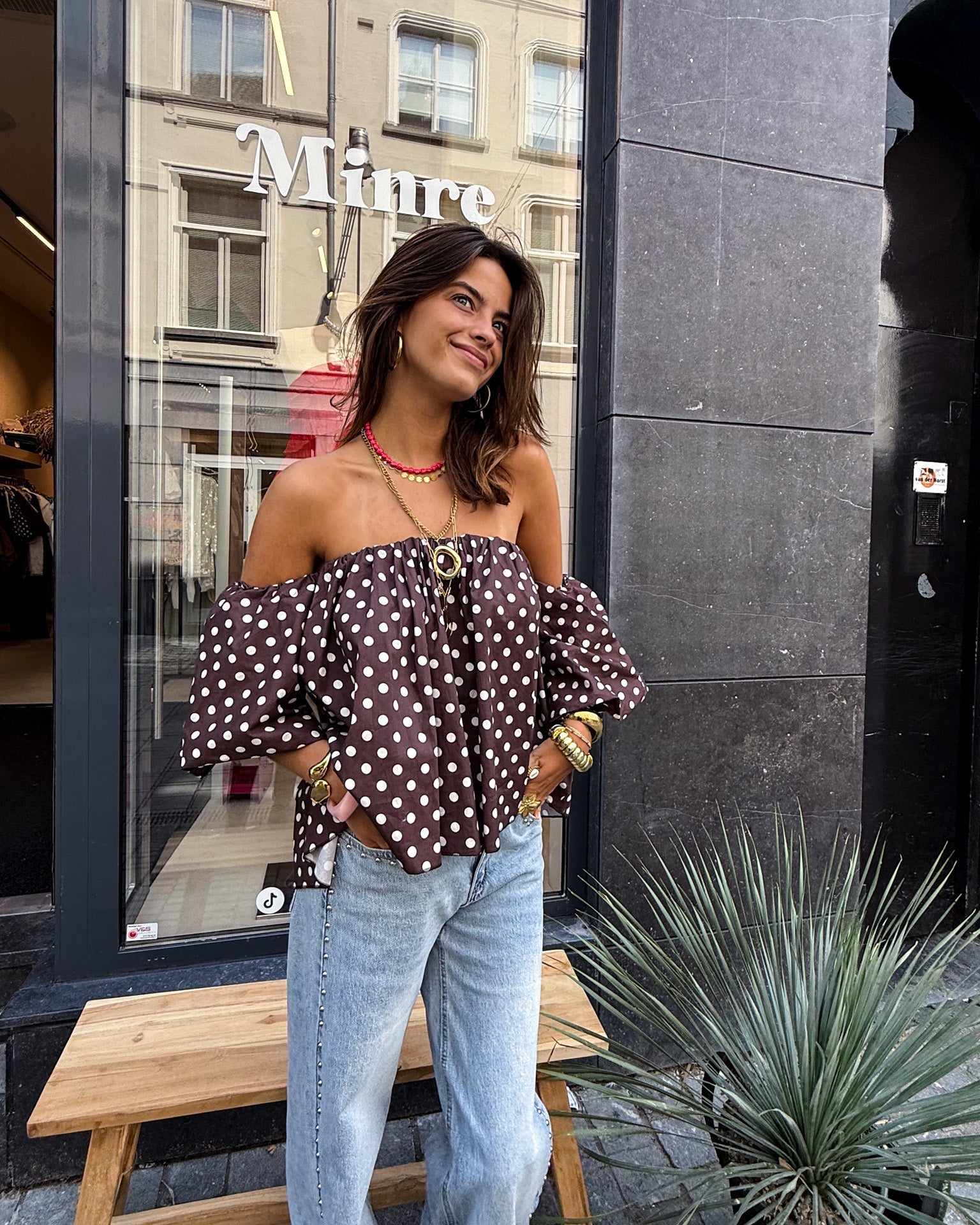 Winnie Dots Top Brown