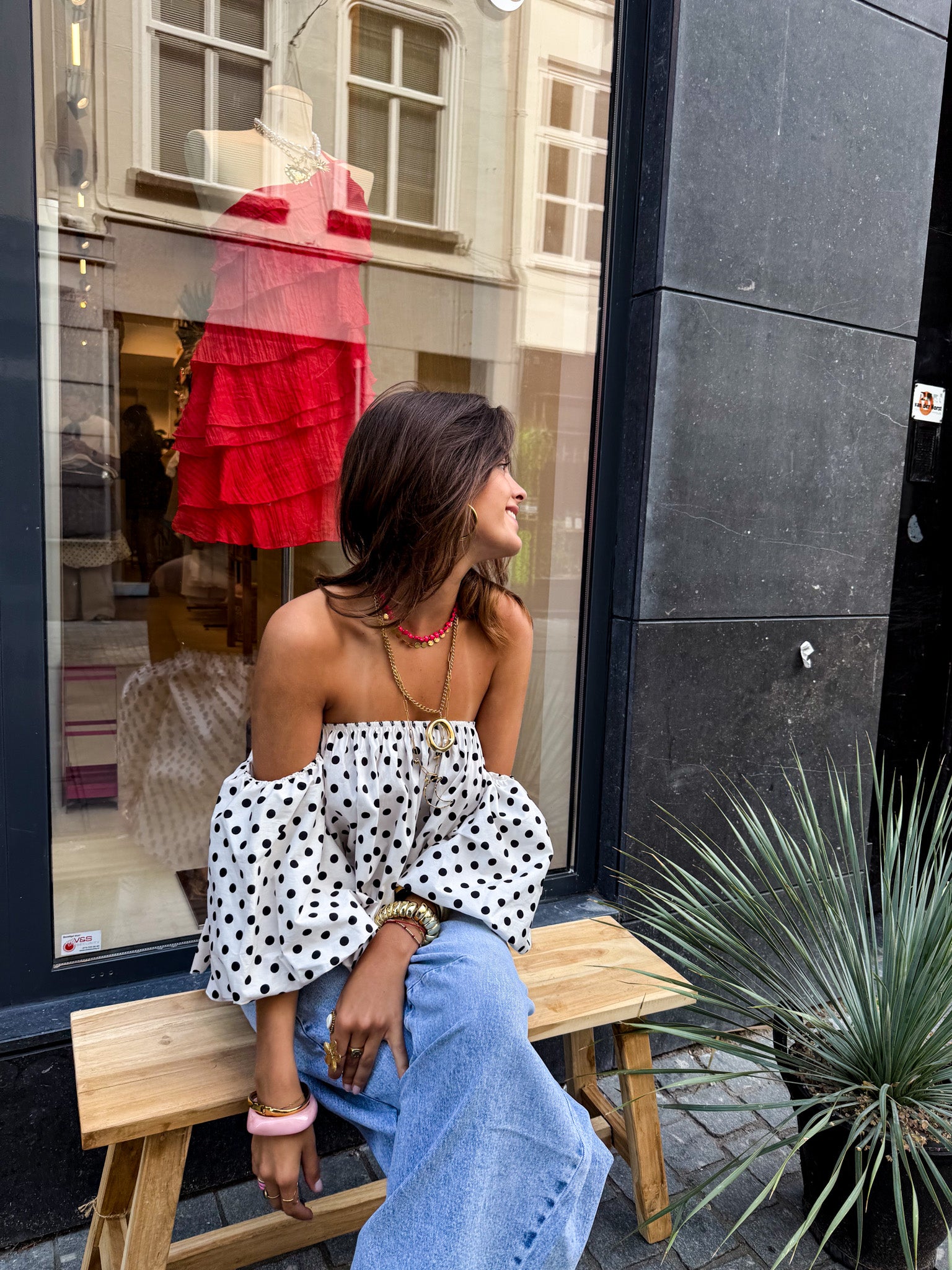 Winnie Dots Top White