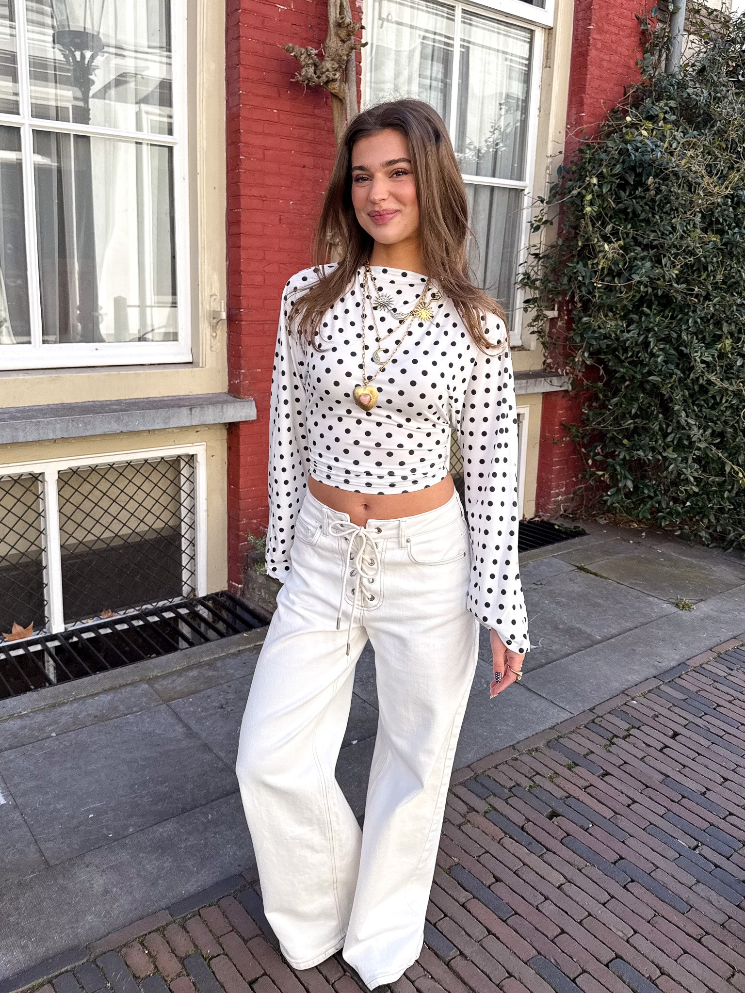 Flow Dots Top White