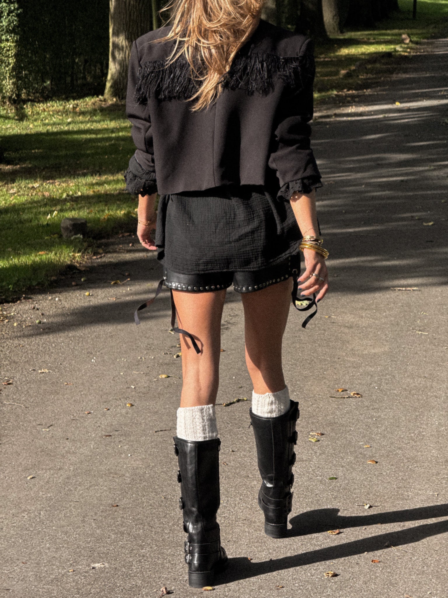 Chaussettes hautes Minre Crème