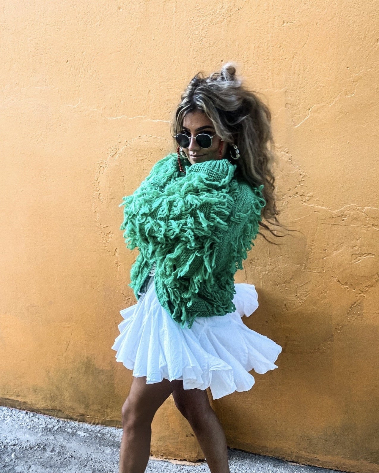 Fringe Vest Green