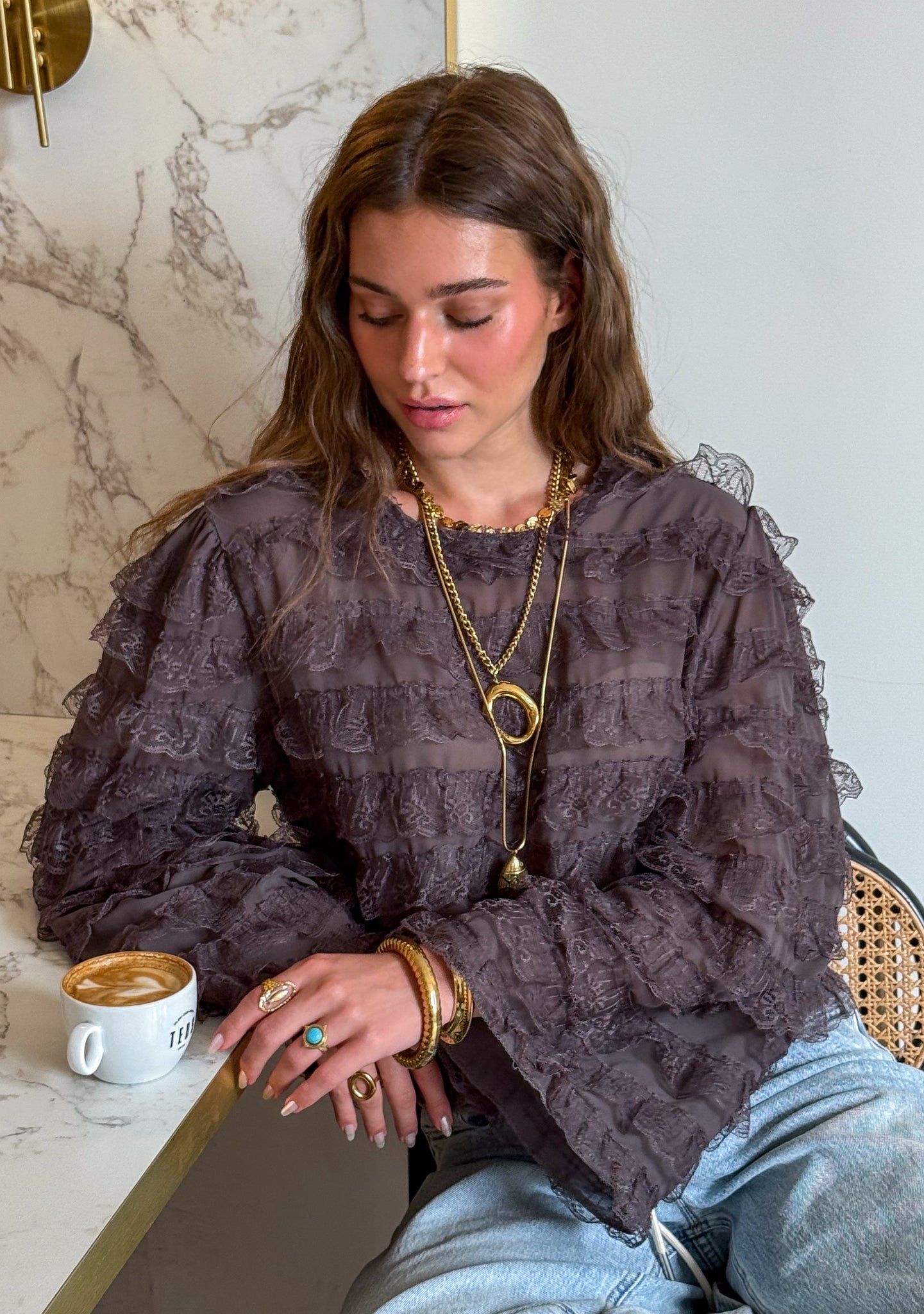 Gigi Blouse Choco Brown