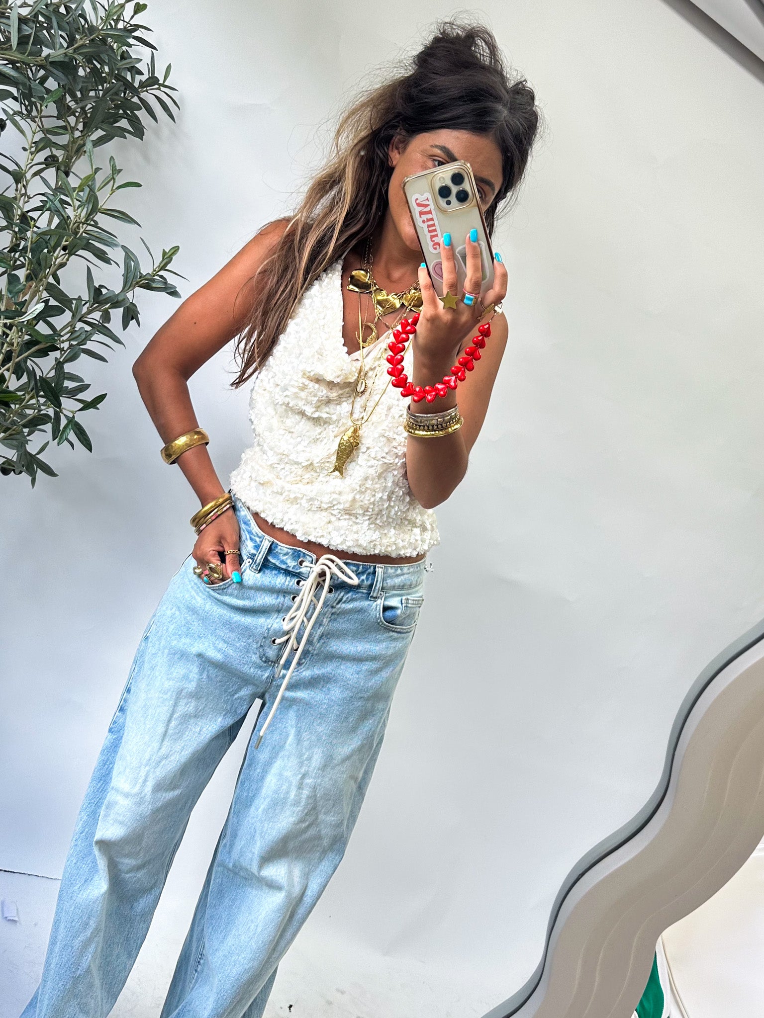 Greece Halter Top White