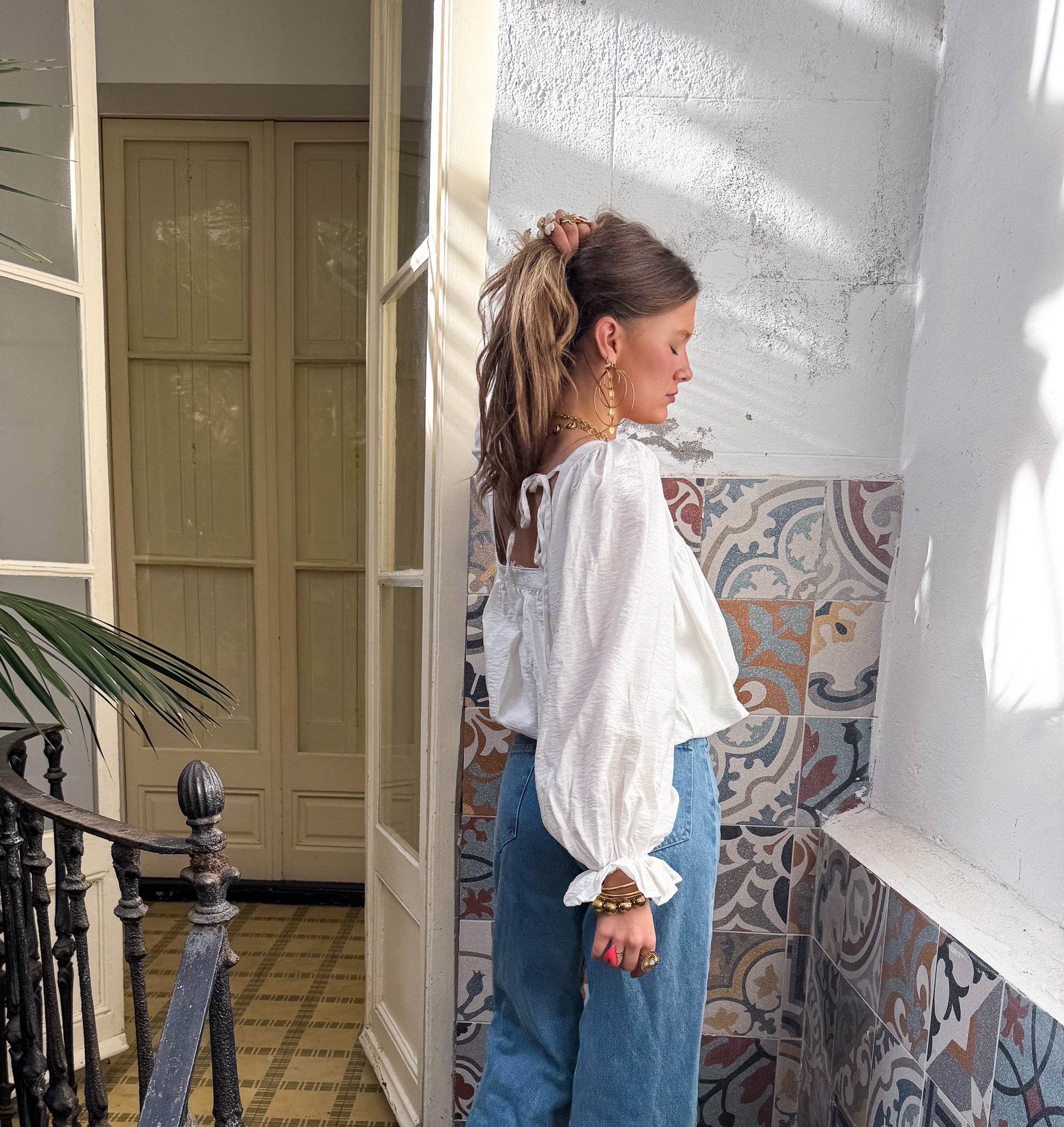 Boucles d'oreilles rondes et rondes