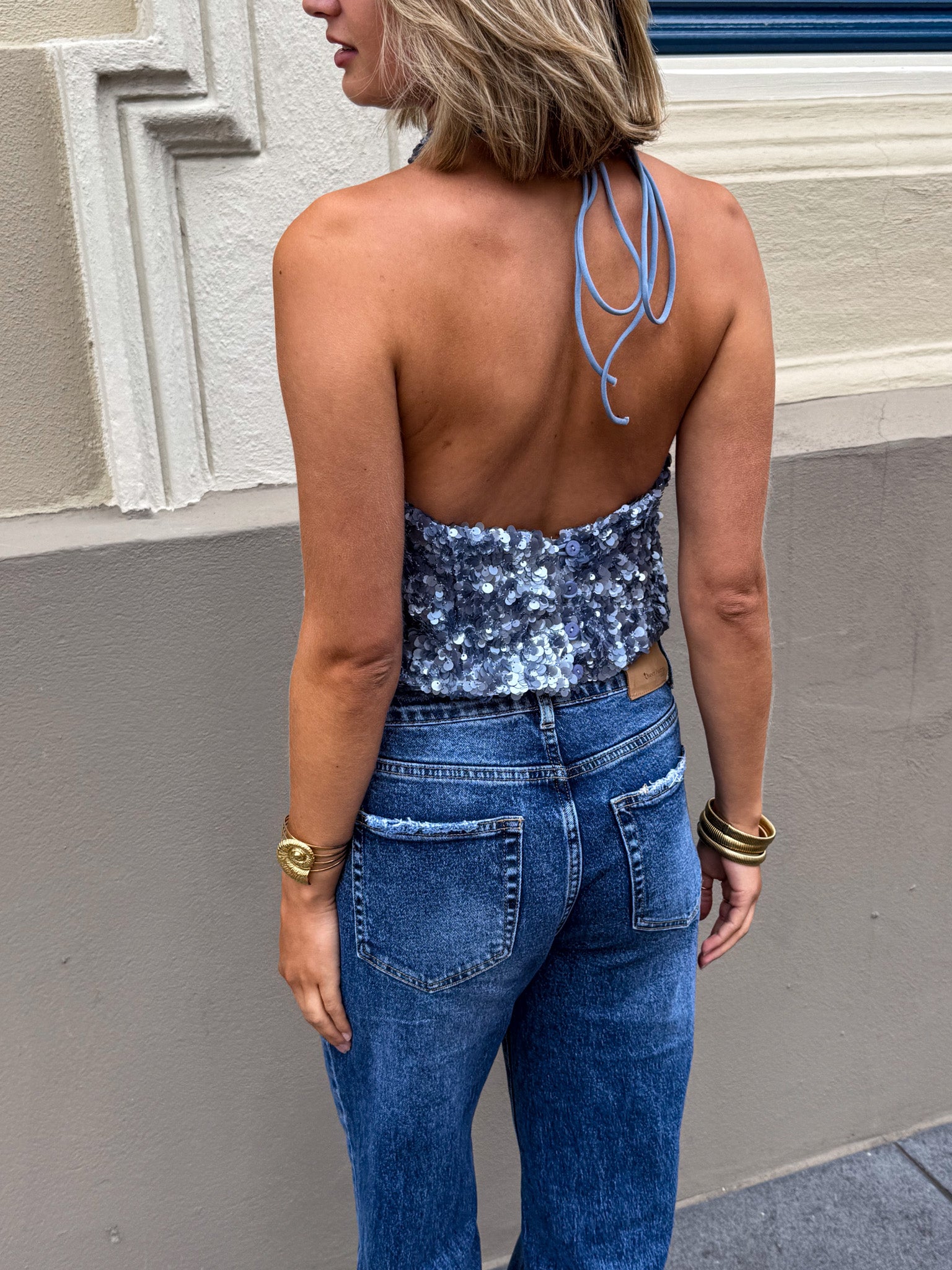 Greece Halter Top Blue